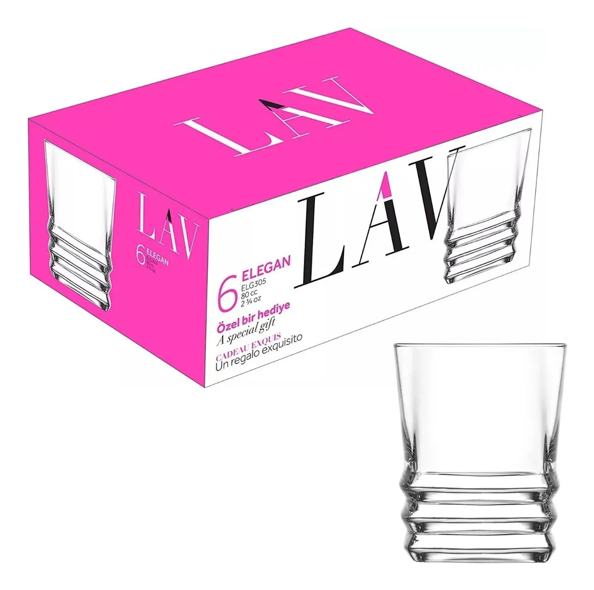 🥃 Set 6 Pahare LAV Elegan 80 ml – Stil rafinat în fiecare detaliu 🌸