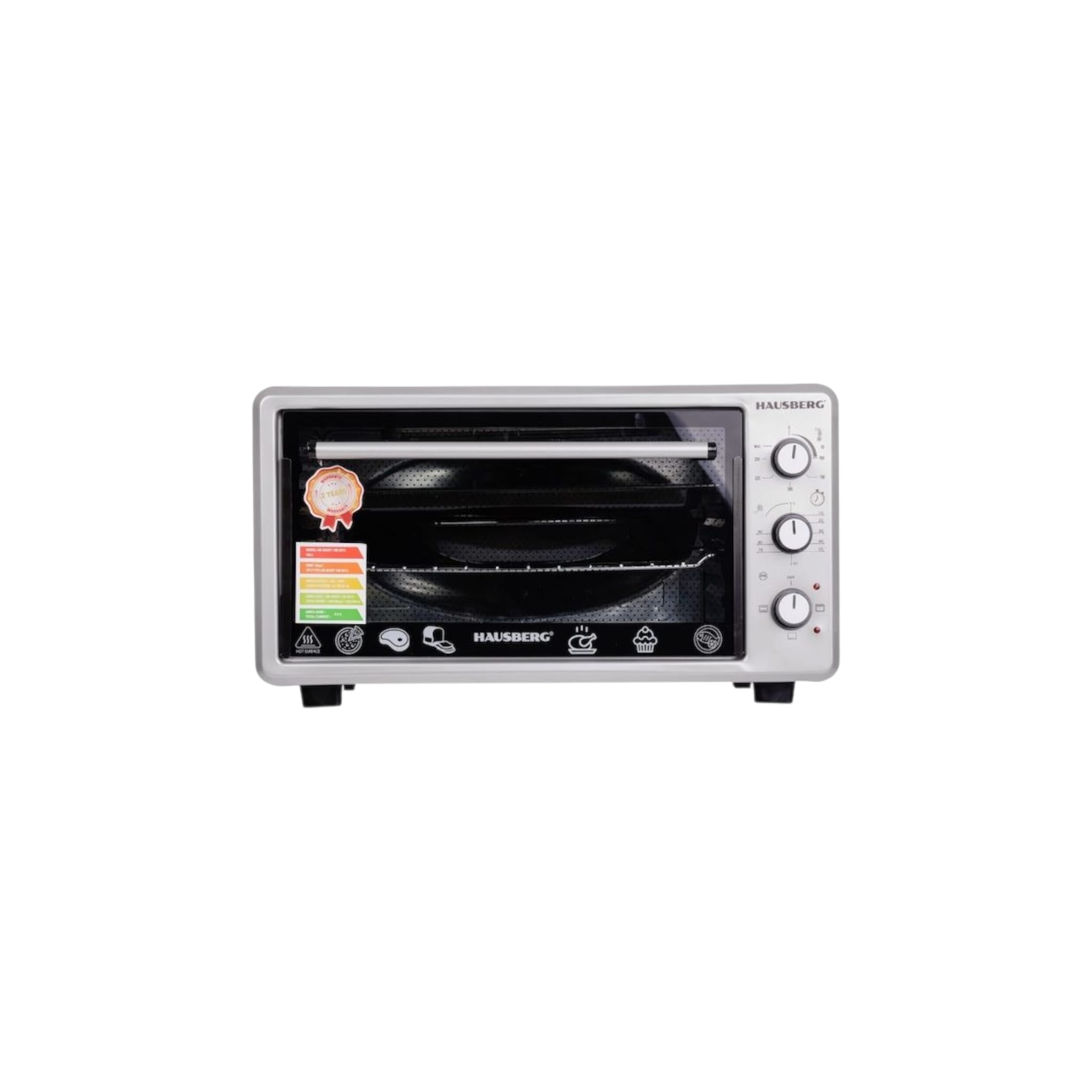 Cuptor Electric Hausberg HB-8000P capacitate 48 Litri, putere 1800W, Temperatura maxima 230 grade, timer prevazut cu alarma sonora