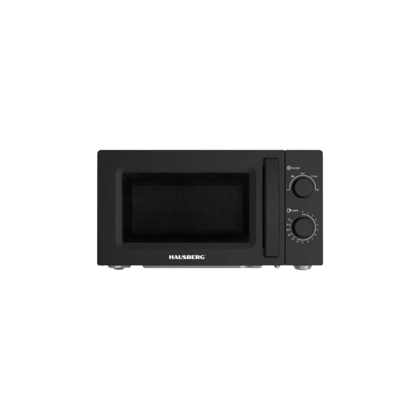 Cuptor cu microunde HAUSBERG HB-8008NG, 20 litri, intrare 1150 W, iesire 700 W, 5 nivele de putere, control mecanic, termostat, timer 35 minute, functie dezghetare, lumina interioara, semnal sonor de terminare a programului, Negru