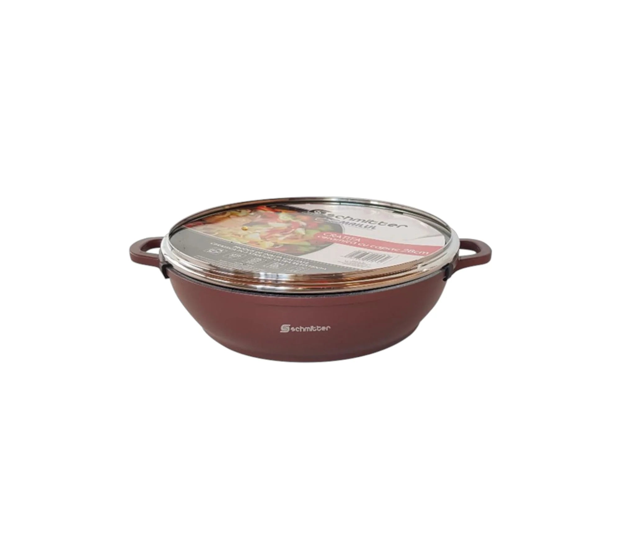Cratita joasa Schmitter 28 cm 3.5L cu capac din sticla compatibila inductie