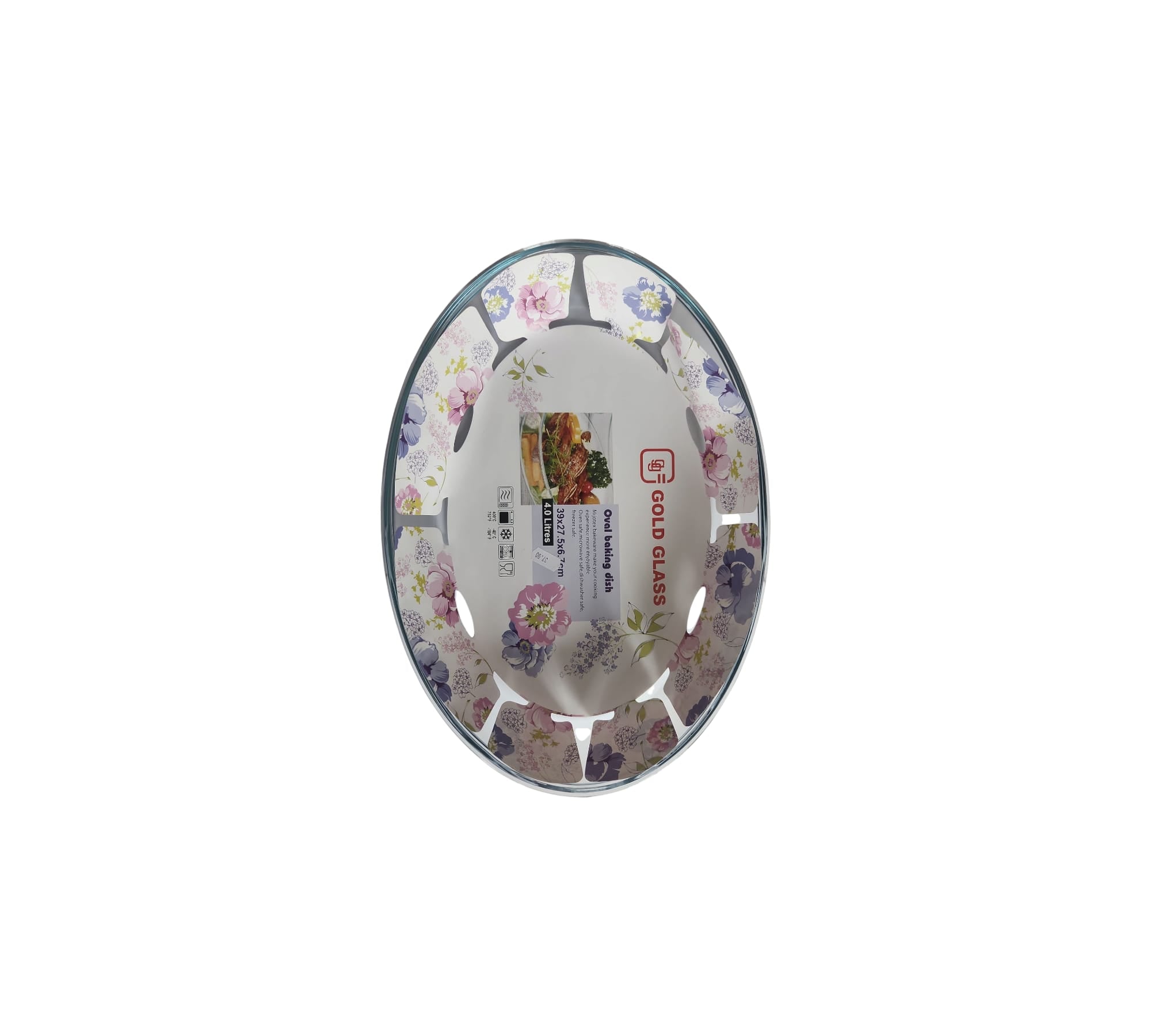 Tava ovala, Gold Glass 39x27.5X6.7cm