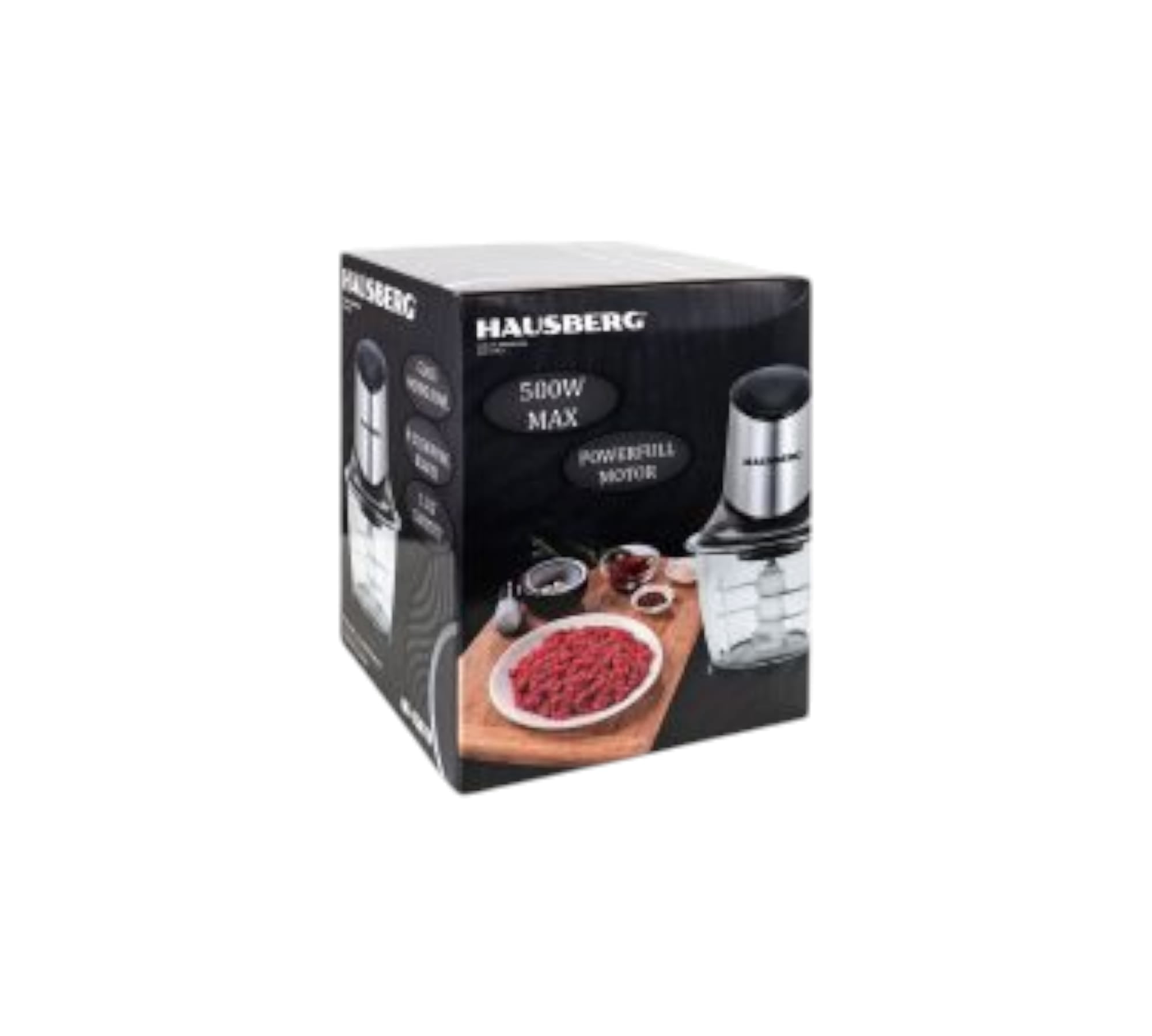 Tocator alimente Hausberg HB-4507IN, 1.2 litri, Turbo, 400-500 W, Inox