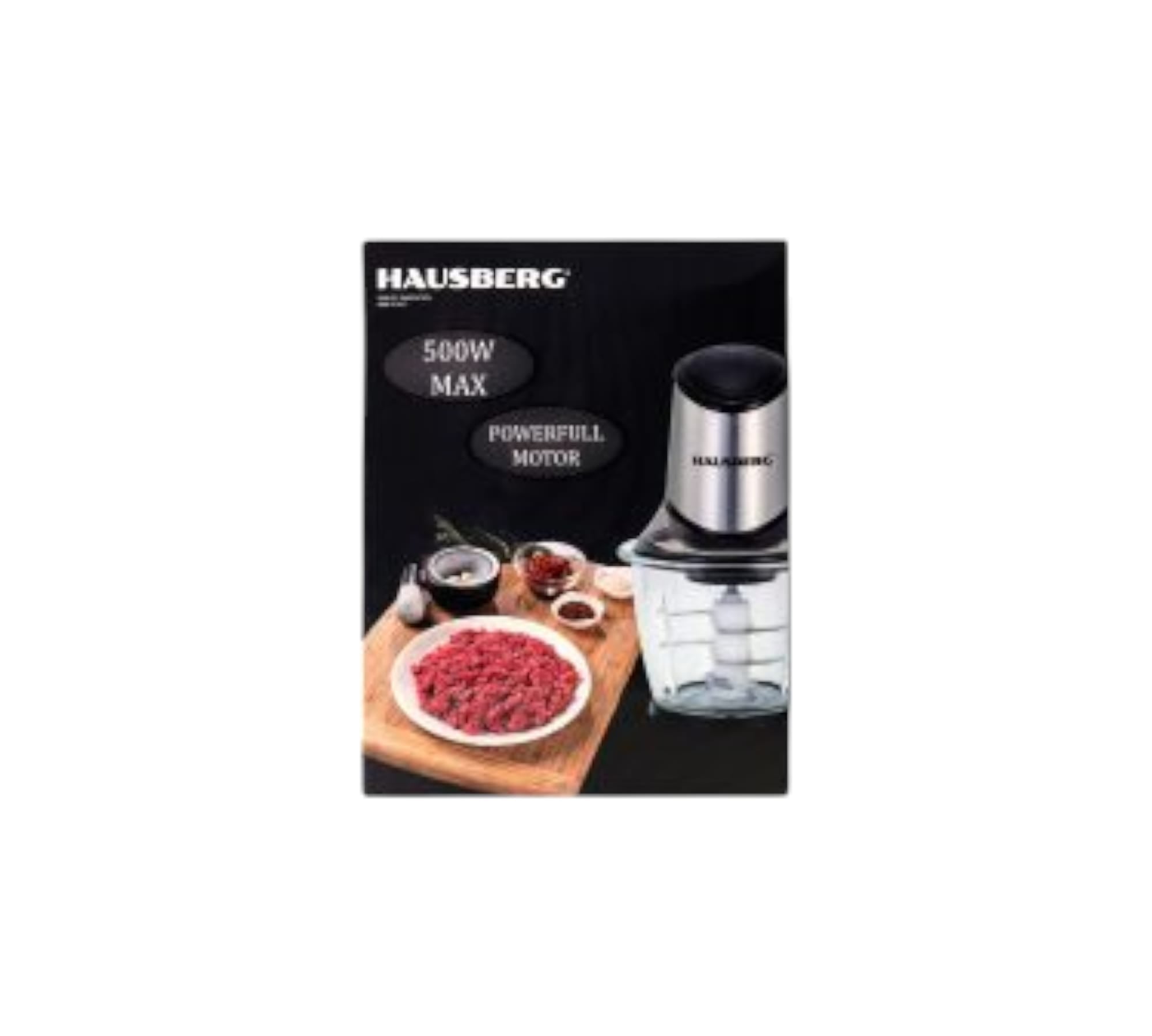 Tocator alimente Hausberg HB-4507IN, 1.2 litri, Turbo, 400-500 W, Inox