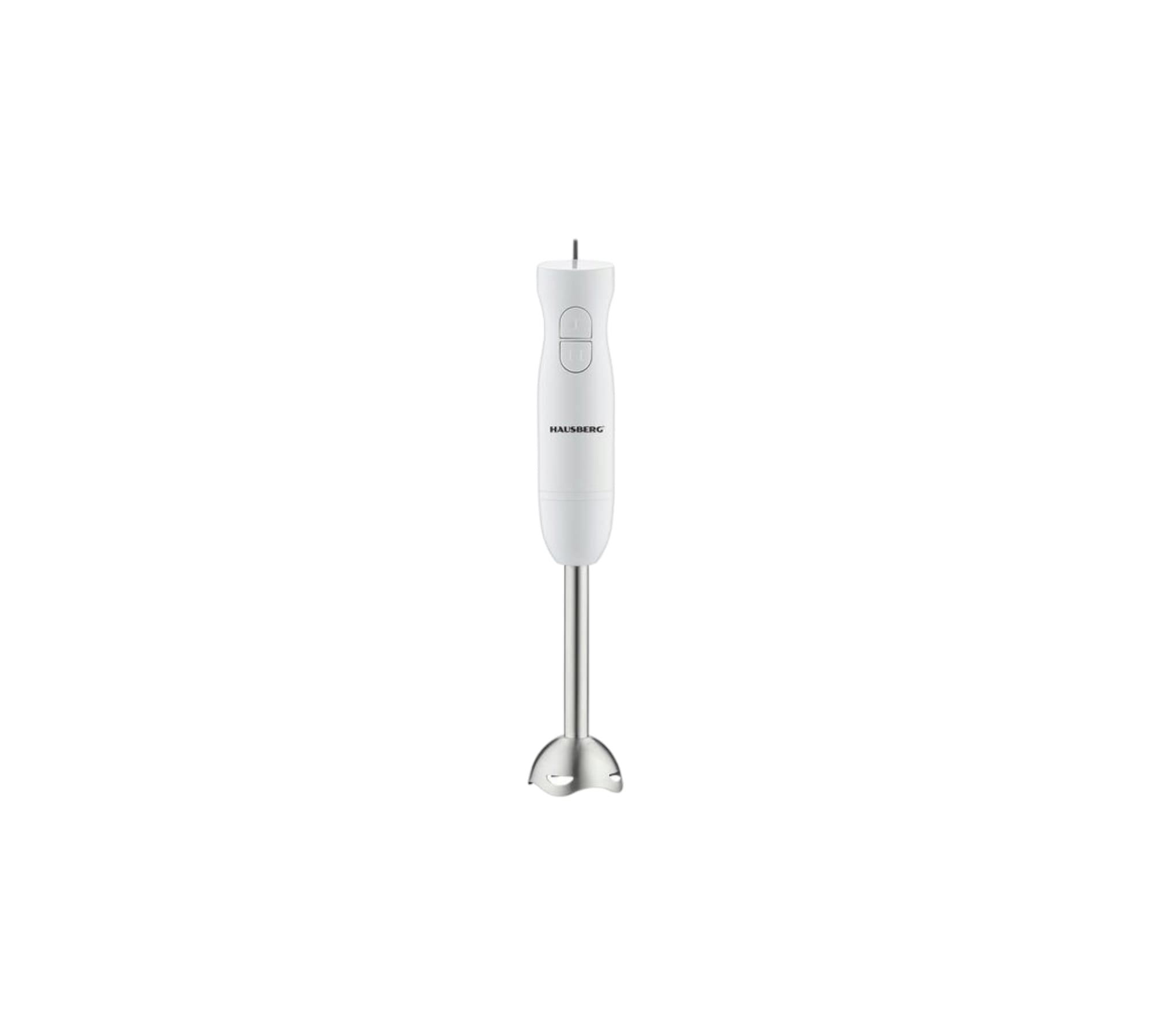 Blender de mana HAUSBERG HB-7674AB, 300W, 2 viteze, material ABS, lame din otel inoxidabil, Alb