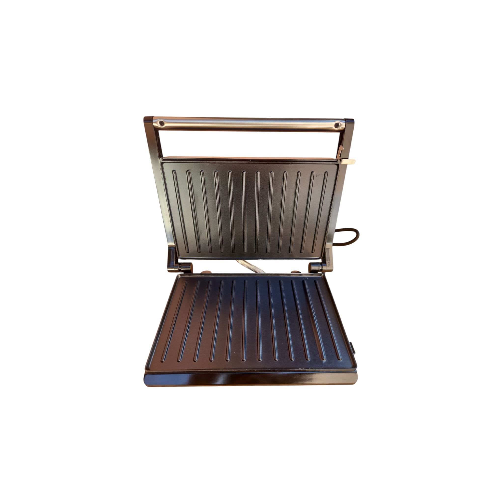 Sandwich maker & grill HAUSBERG HB-539IN, 1100-1300W, Termostat reglabil, Placi acoperite cu granit, Corp din Inox