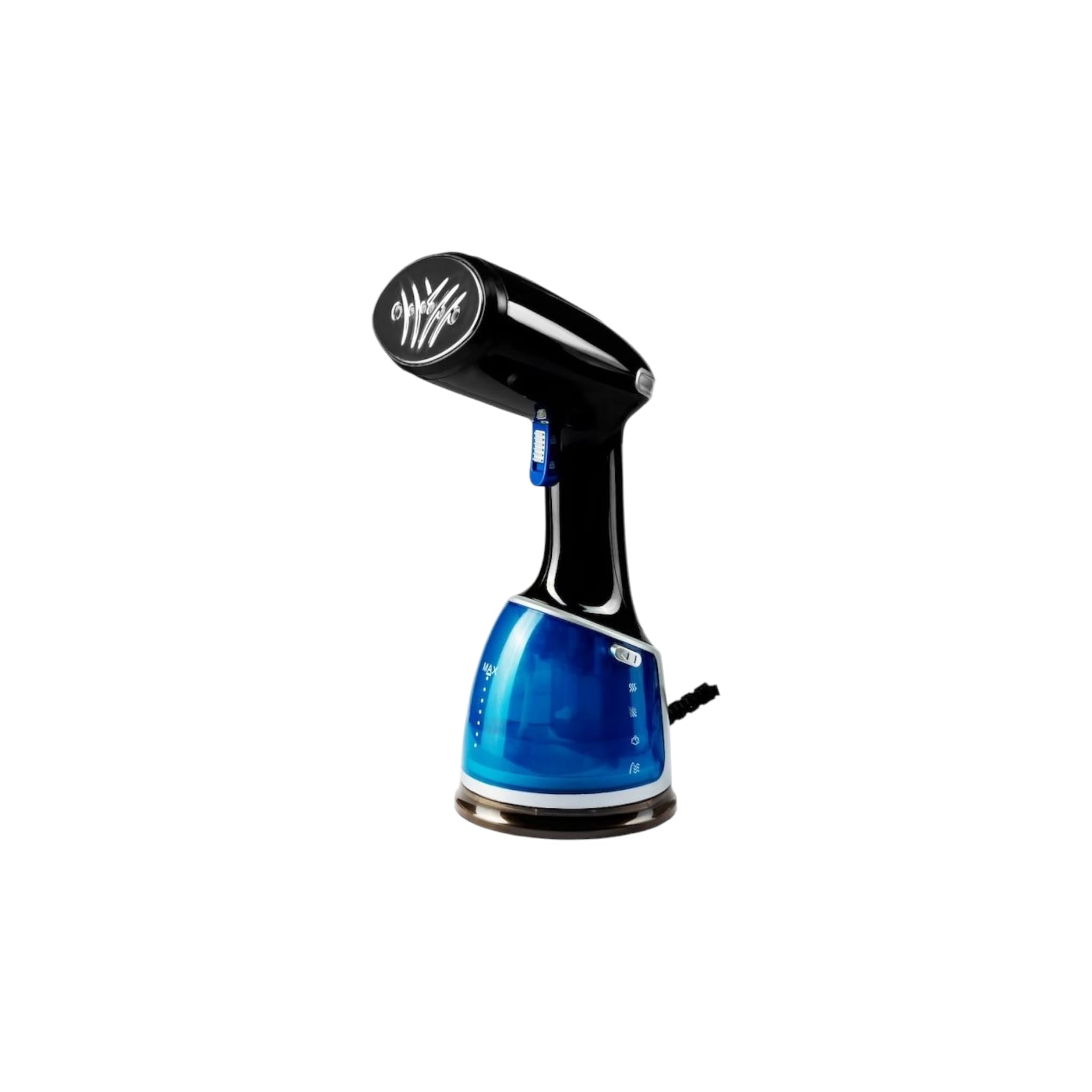 Fier de calcat vertical, Hausberg HB-7900NG, 1600W, rezervor detasabil 220 ml, Negru/Albastru