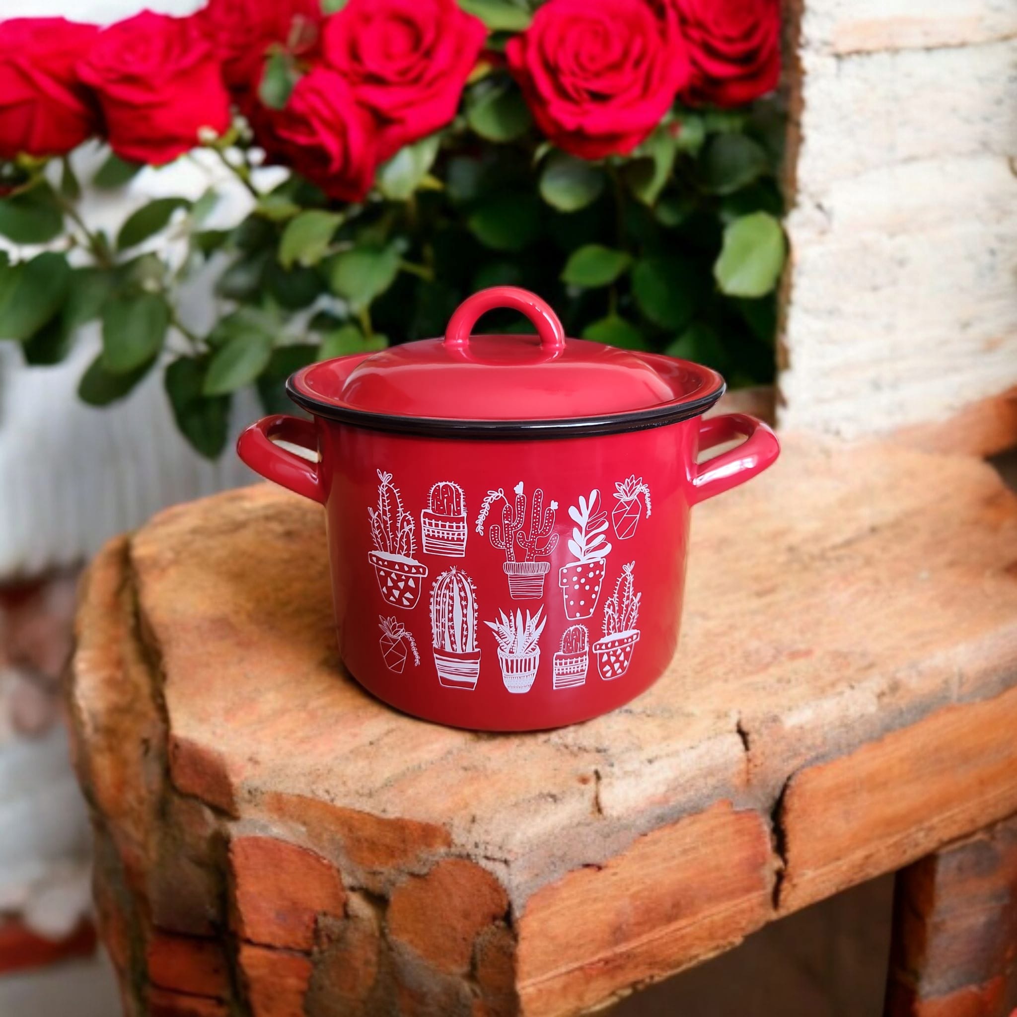 OALA EMAILATA, DECOR, CU CAPAC, DIAMETRU 18 CM, 3.5 LITRI
