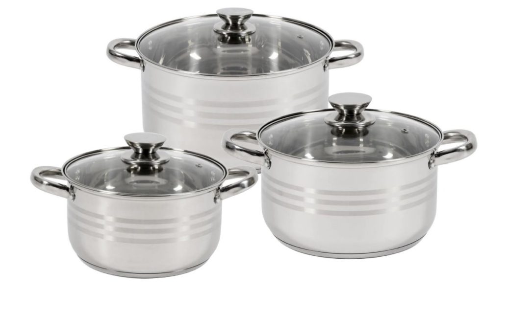 🍲 Set oale din inox DAR 10 piese – 5 cratițe cu capace din sticlă, calitate profesională, design elegant 🌟