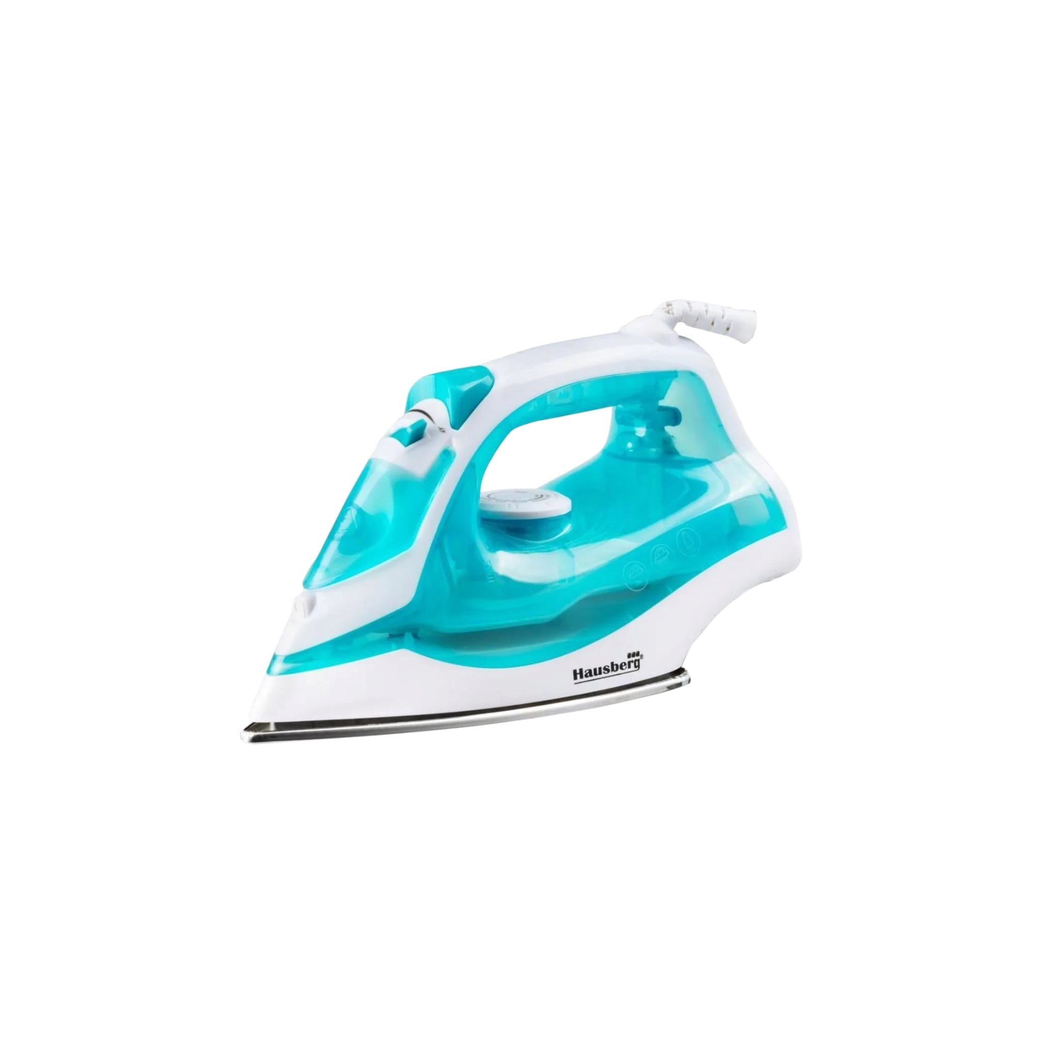 Fier de calcat, Hausberg HB-7850BL, 2000 W, talpa din otel, invelis ceramic, rezervor apa 130 ml