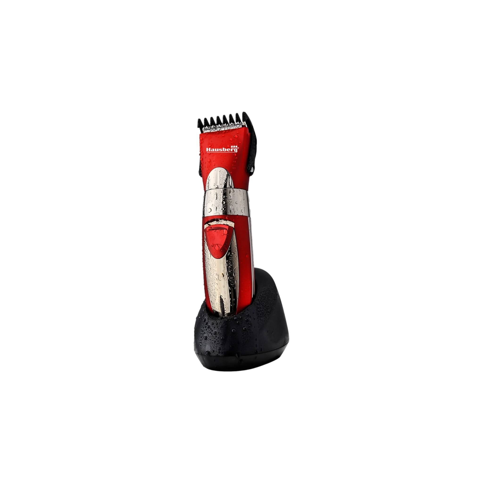 Masina de tuns reincarcabila, HAUSBERG HB-64RS, cu adaptor, rosu