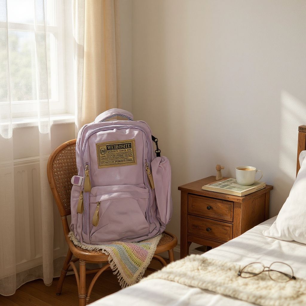 Ghiozdan multifuncțional unisex, spațios și modern – culoare lila pastel