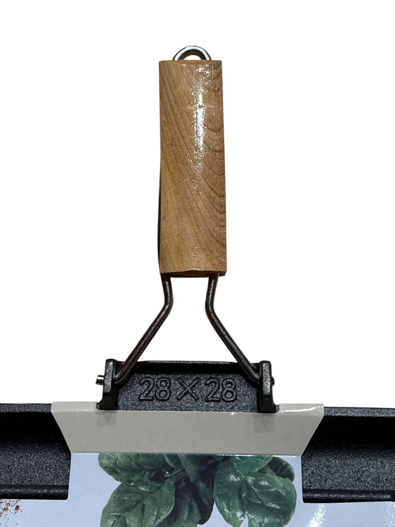 🔥 Tigaie Grill din Fontă Schmitter 28x28 cm – Mâner Detasabil din Lemn 🍖