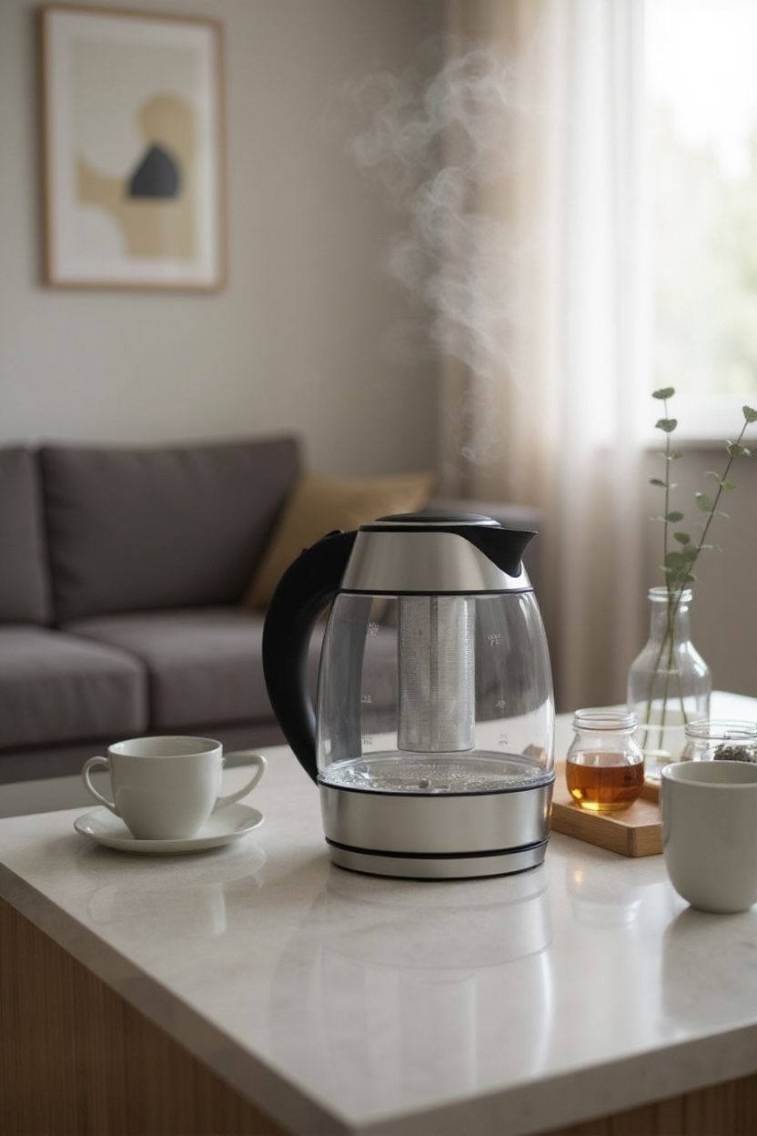 Fierbător electric Zilan ZLN-8184 – 1.8L, 2200W, din sticlă și inox, cu infuzor pentru ceai și oprire automată 🍵
