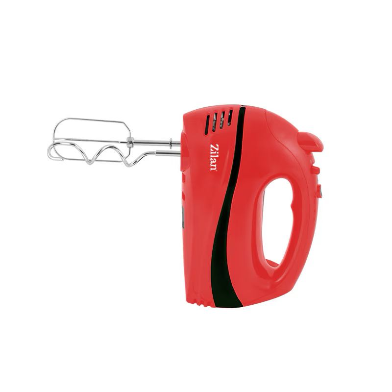 Mixer de mână Zilan ZLN 8401 – 300 W, 5 viteze + funcție Turbo, 2 seturi de teluri din inox, design ergonomic roșu-negru 🔥