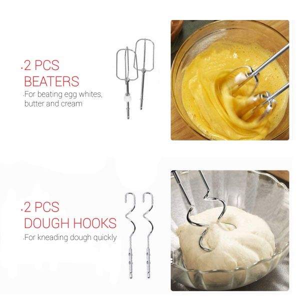 Mixer cu bol Zilan ZLN 8419 – 300W, 5 viteze + funcție Turbo, bol rotativ 2.5L, 2 seturi de teluri din inox, design 2 în 1 🧁