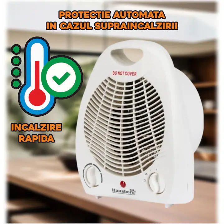 🔥 Aerotermă Hausberg 2000W – căldură rapidă și confort în orice încăpere! 🌡️
