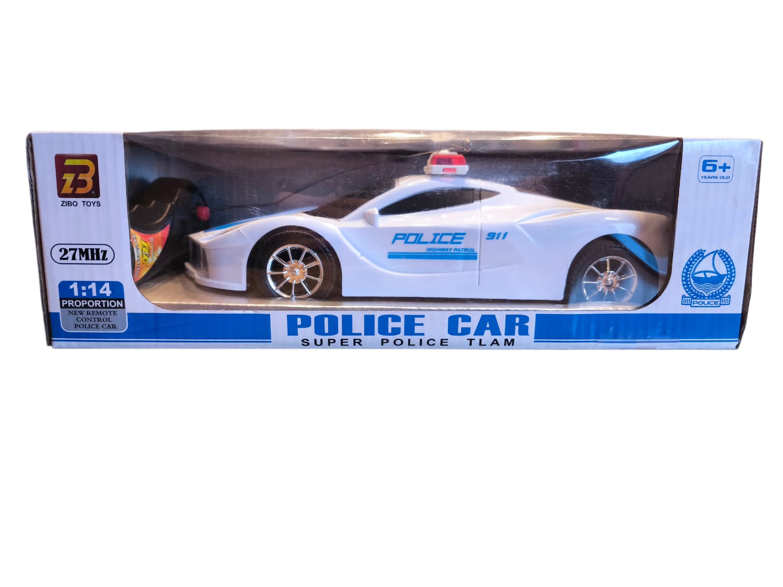 🚓 Mașină de Poliție cu Telecomandă – Model Super Police TLAM, 1:14, 27 MHz, 29 cm