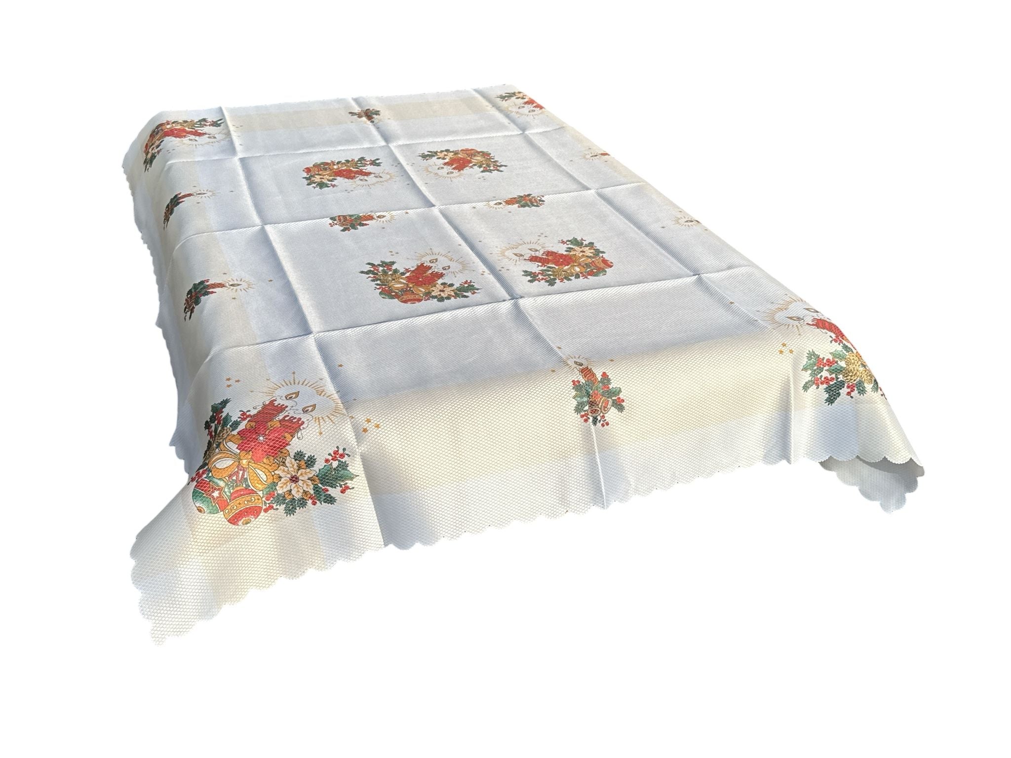 🕯✨ Față de Masă Crăciun 130x180 cm – Model Cu Lumânări & Ornamente Festive