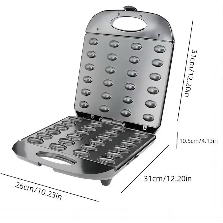 Aparat Electric pentru Nuci HOFFMANS HM-3042, 24 Forme, Plăci Antiaderente, Încălzire Rapidă