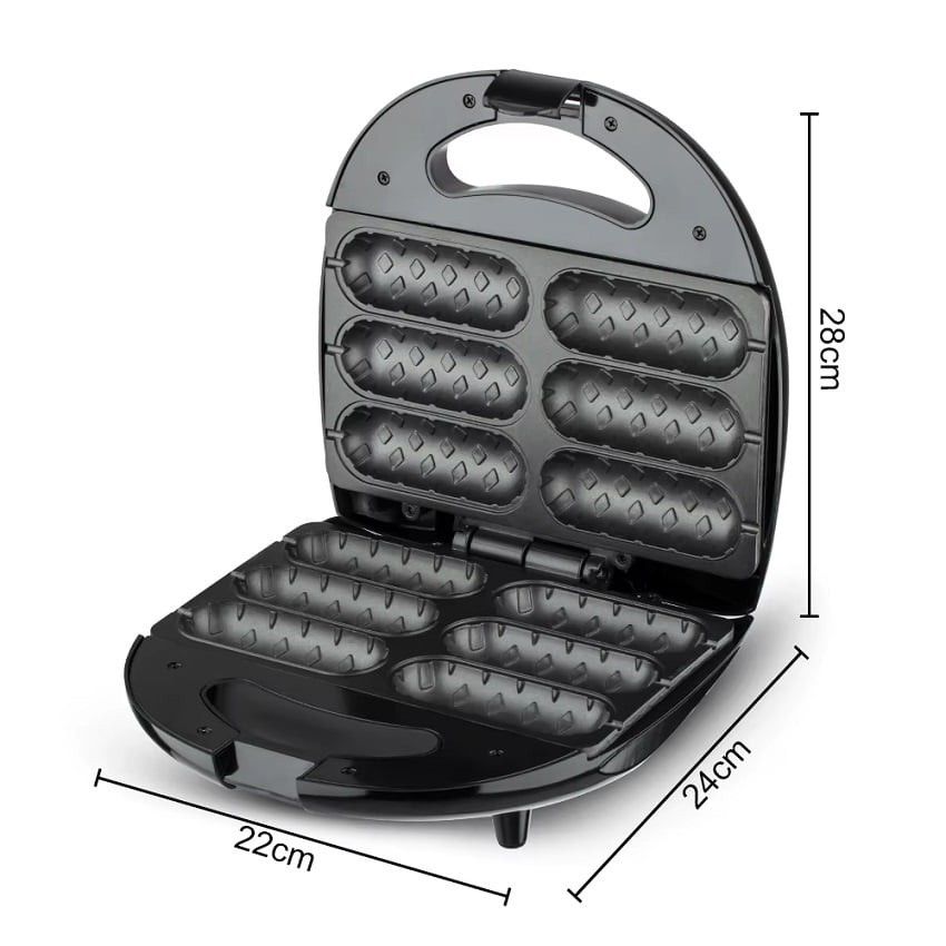 Aparat Electric Hot Dog RAF R.803, 6 Sloturi, Placi Antiaderente, Incalzire Rapida
