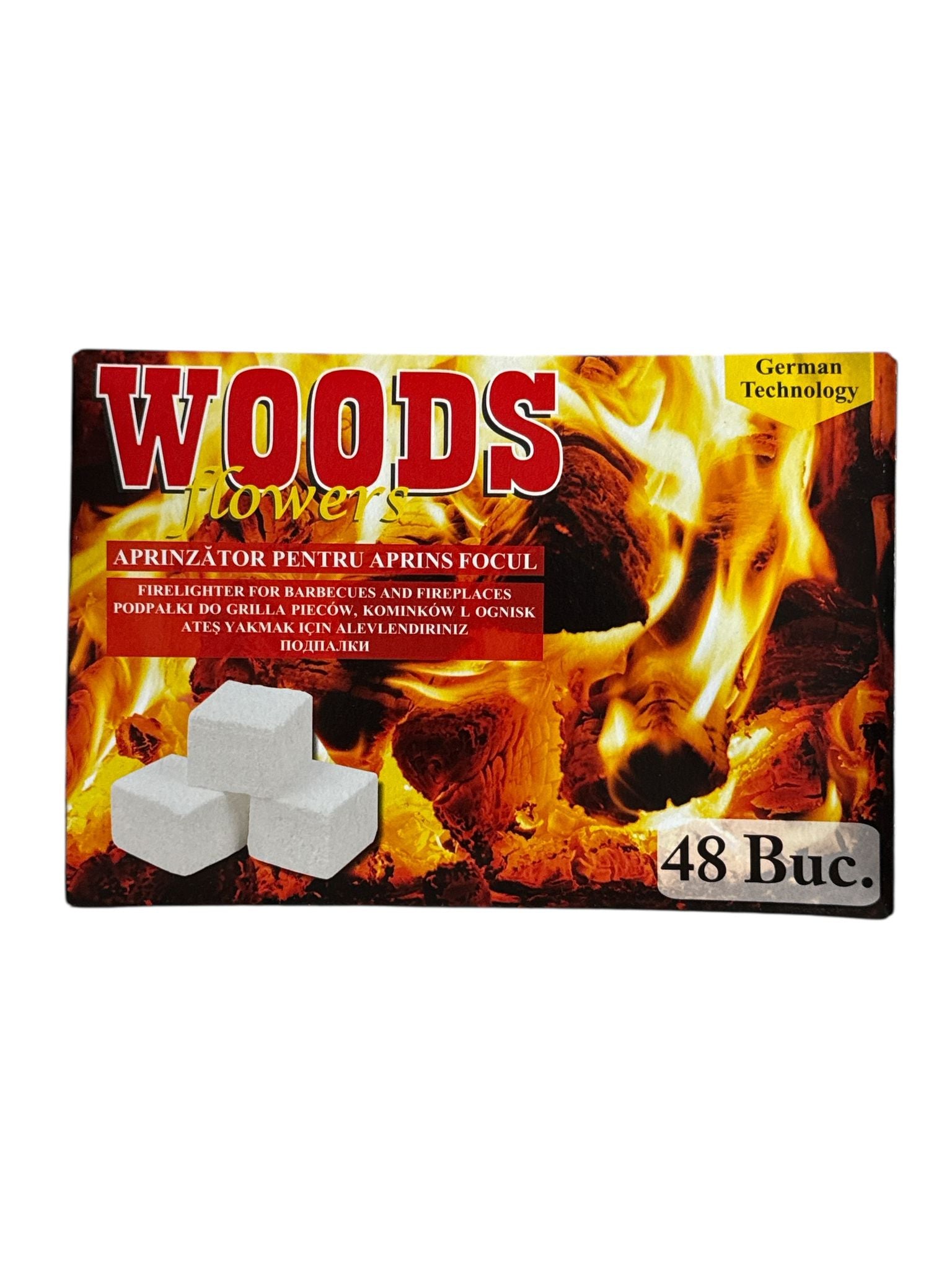 Aprinzător pentru foc Woods Flowers, 48 bucăți – pentru grătar, șemineu și sobă