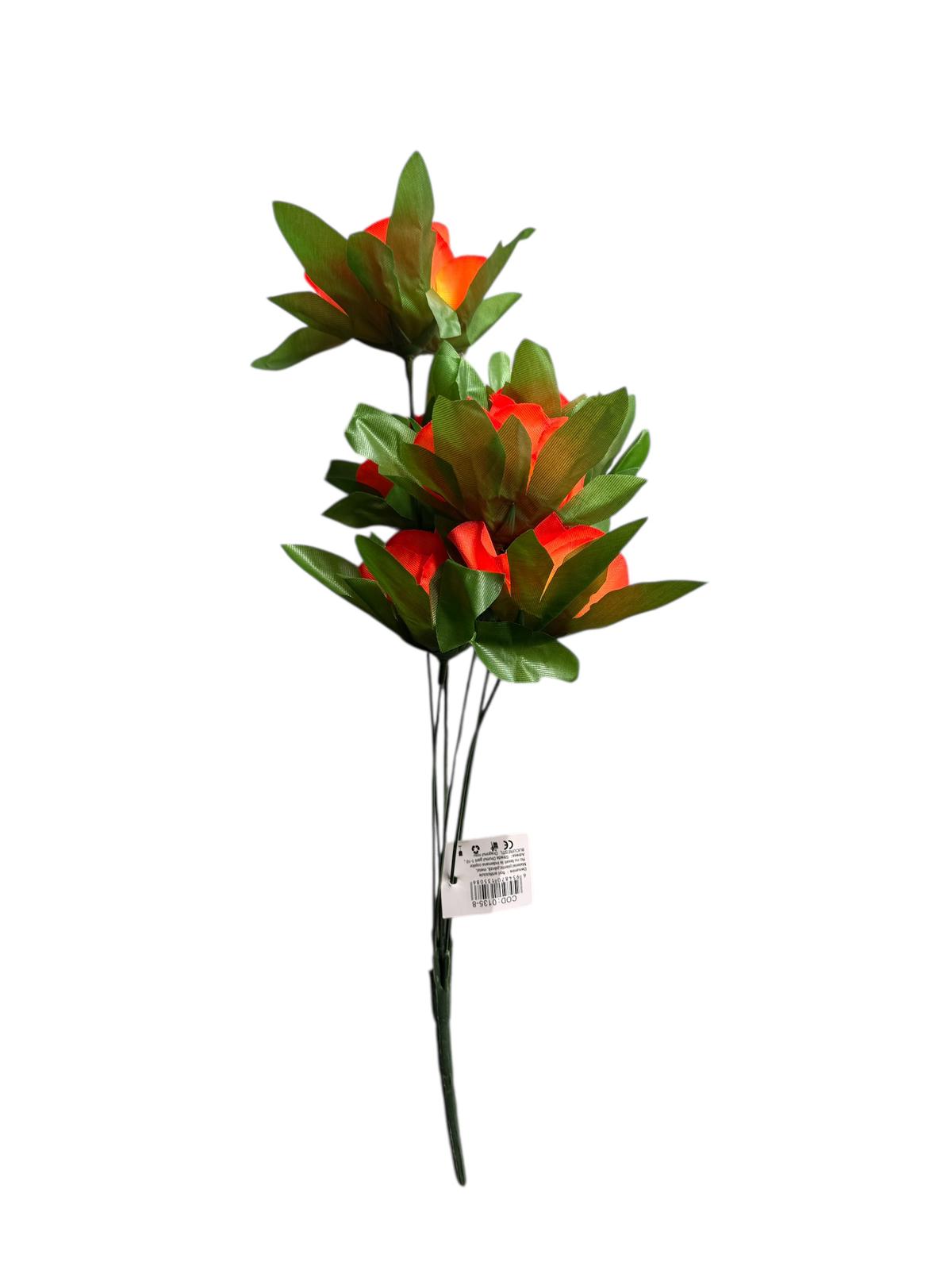 Buchet Trandafiri Artificiali Portocalii – Aranjament Floral Decorativ cu Aspect Natural