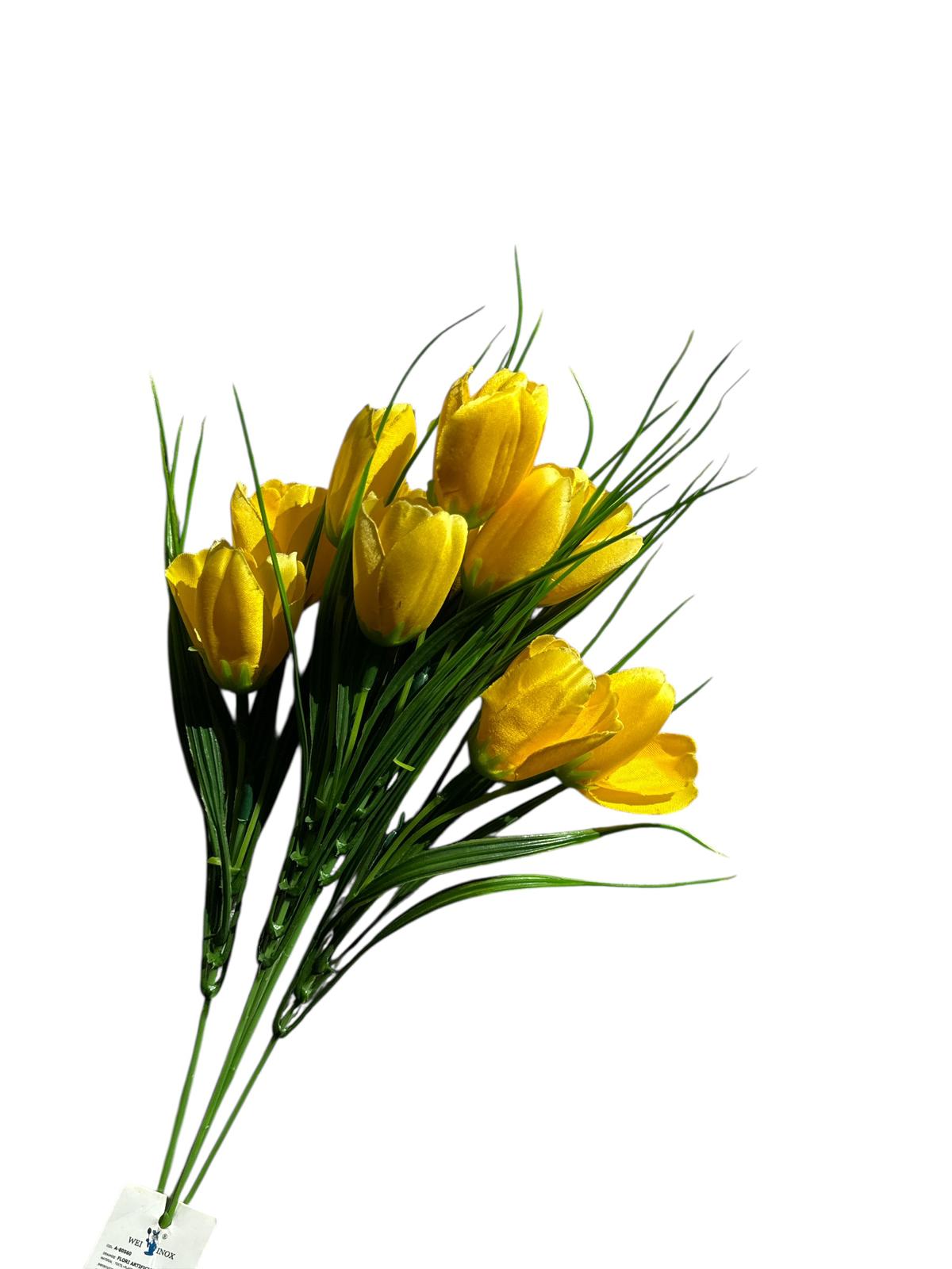 Buchet flori artificiale tip lalea – galben