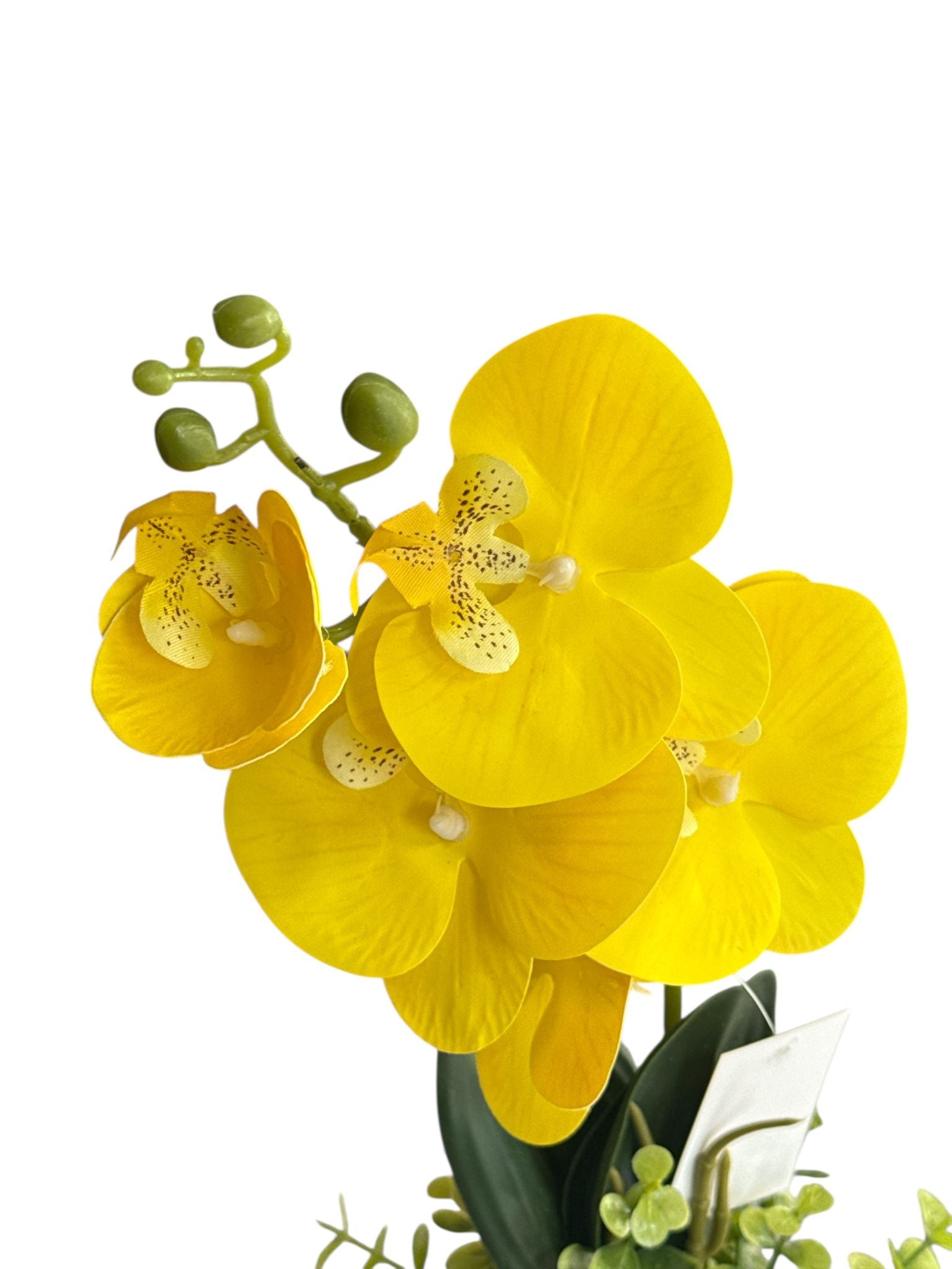 Orhidee artificiala decorativa cu ghiveci ceramic – 36 cm | Aranjament elegant pentru casa si birou