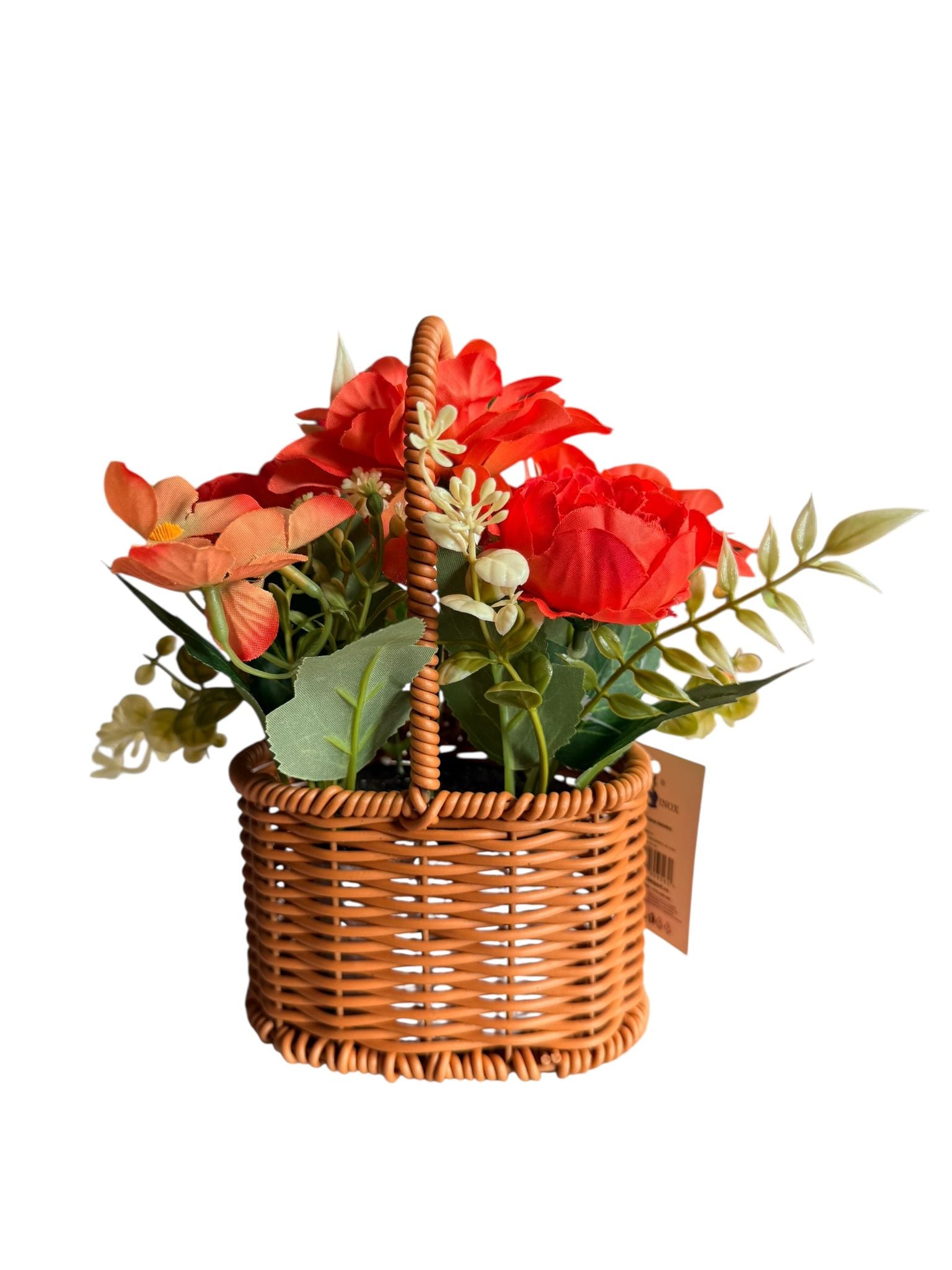 Aranjament Floral Artificial in Cos Decorativ cu Maner – 20 cm