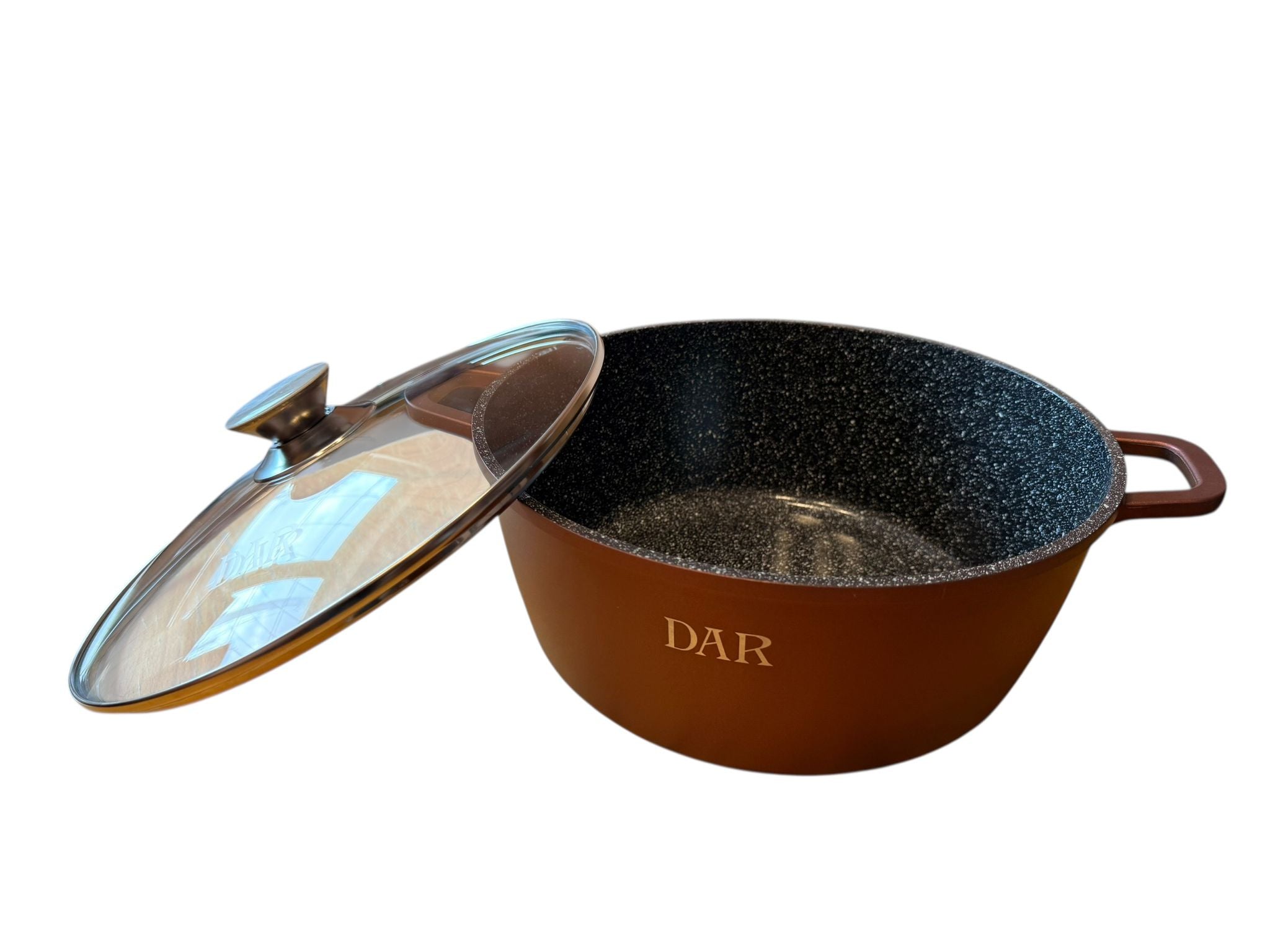 Cratita ceramica DAR 28 cm 5.7L cu capac sticla interior antiaderent