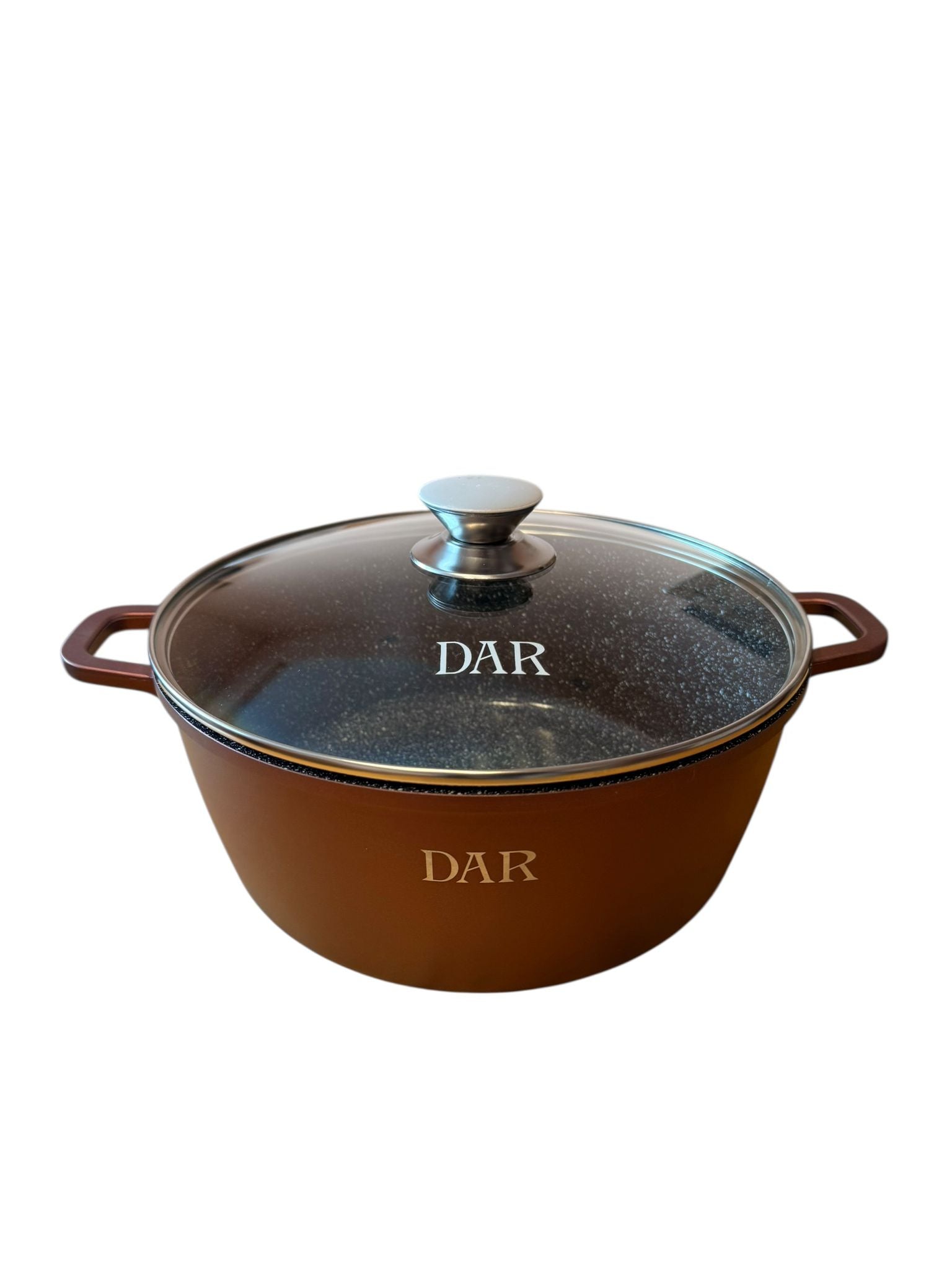 Cratita ceramica DAR 28 cm 5.7L cu capac sticla interior antiaderent