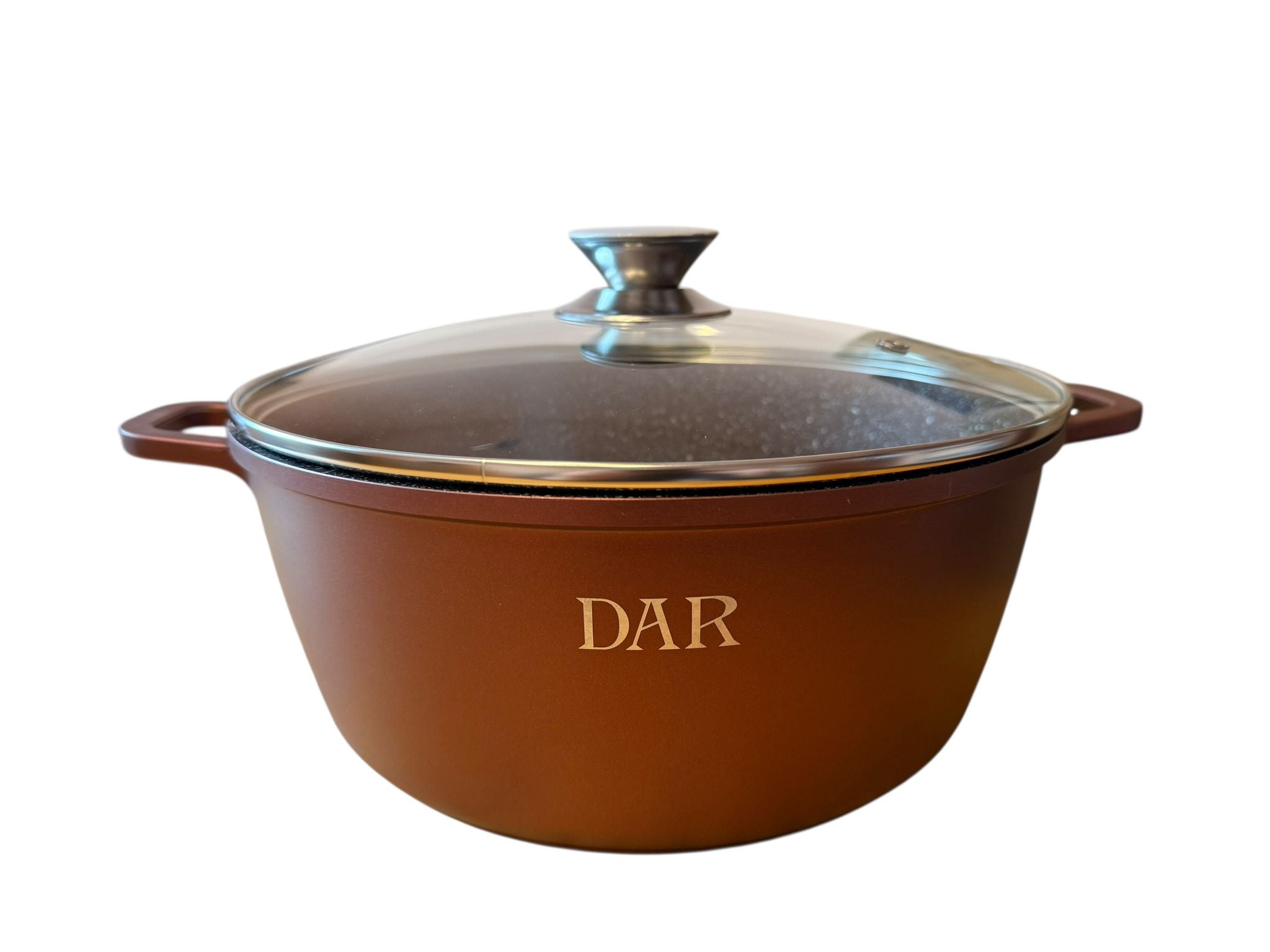 Cratita ceramica DAR 28 cm 5.7L cu capac sticla interior antiaderent