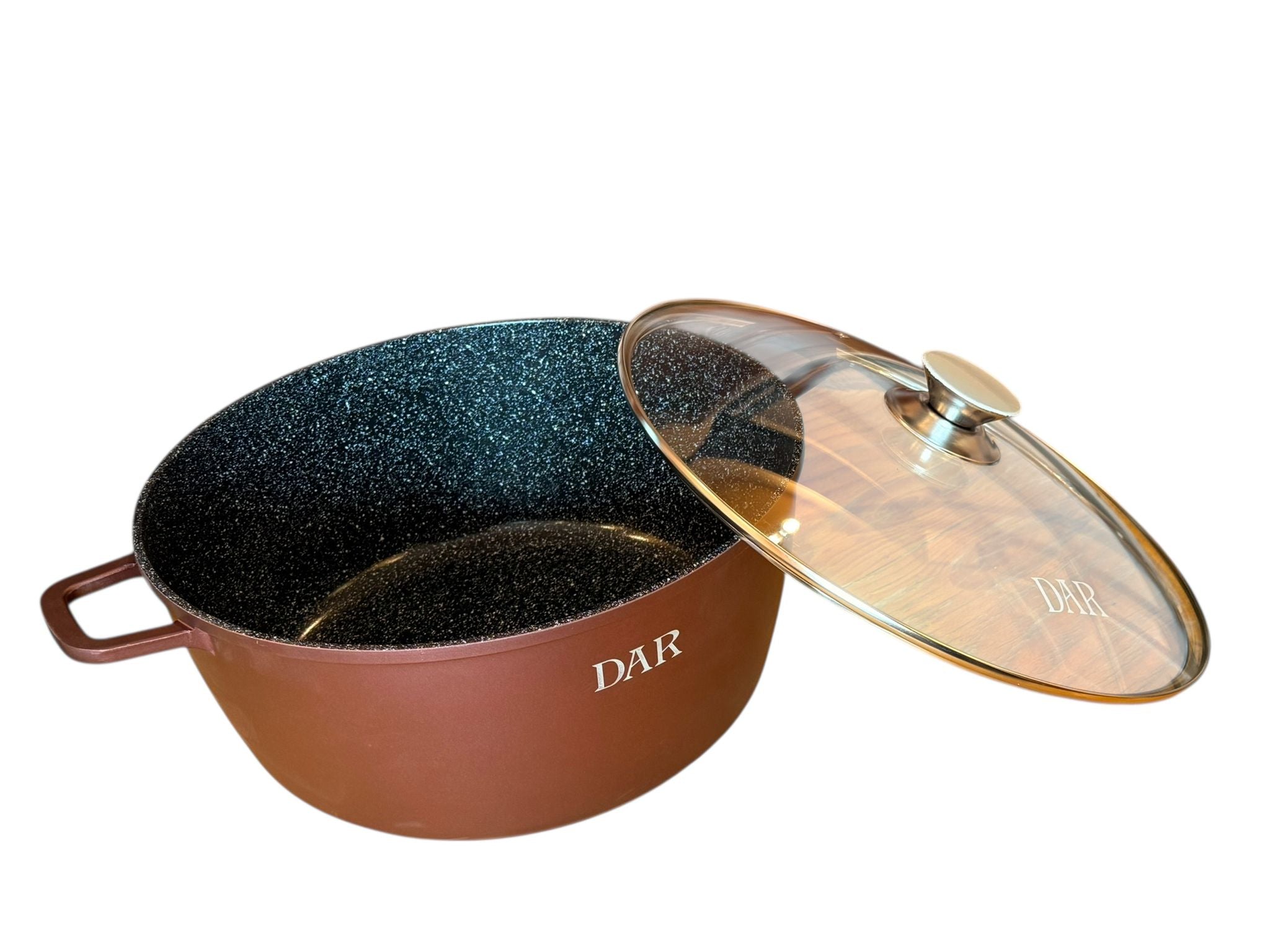 Cratita DAR 32 cm 9L aluminiu turnat cu acoperire ceramica, capac sticla, antiaderenta