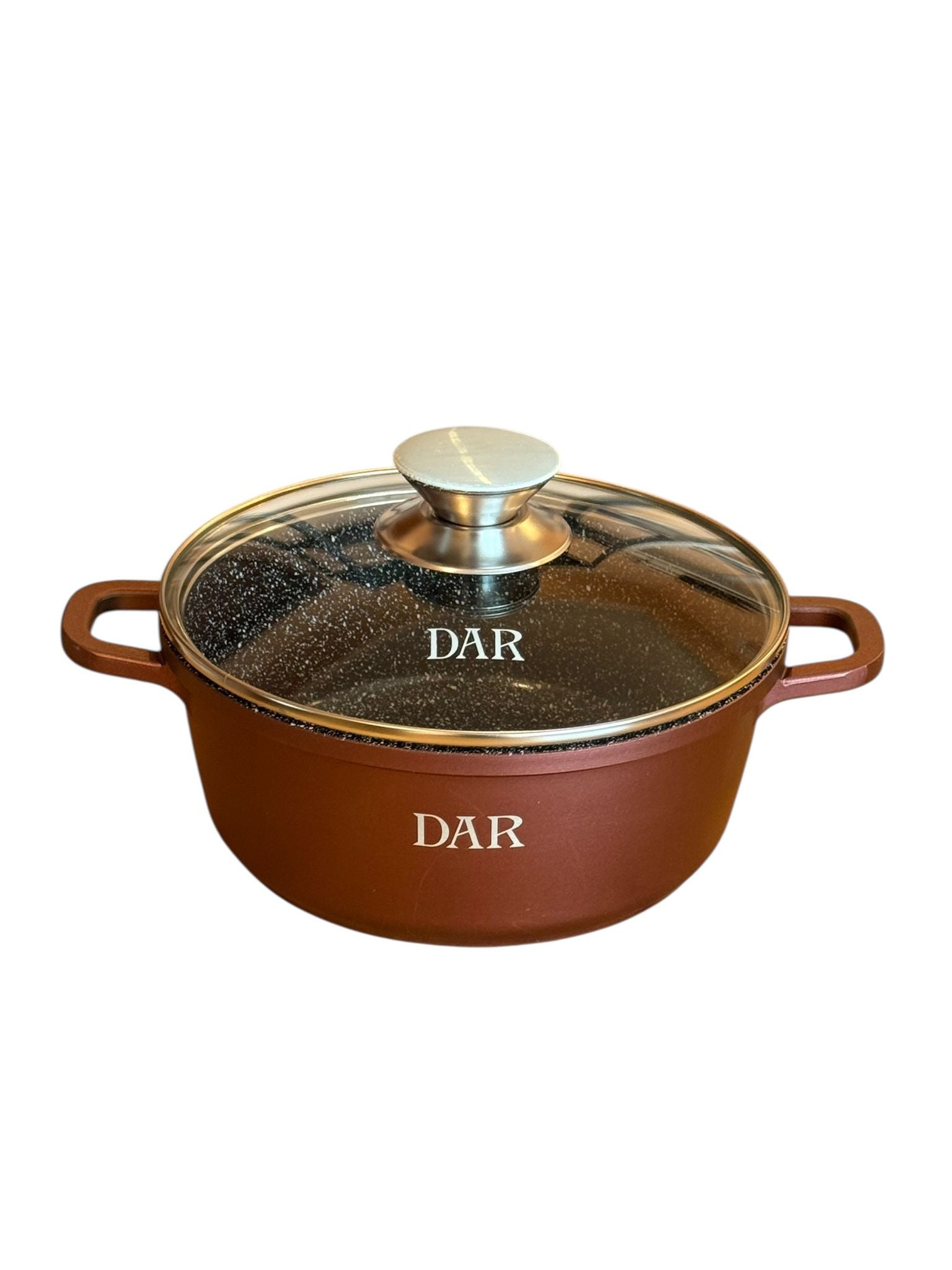 Cratita DAR 2 L 20 cm aluminiu turnat cu acoperire ceramica, capac sticla, antiaderenta