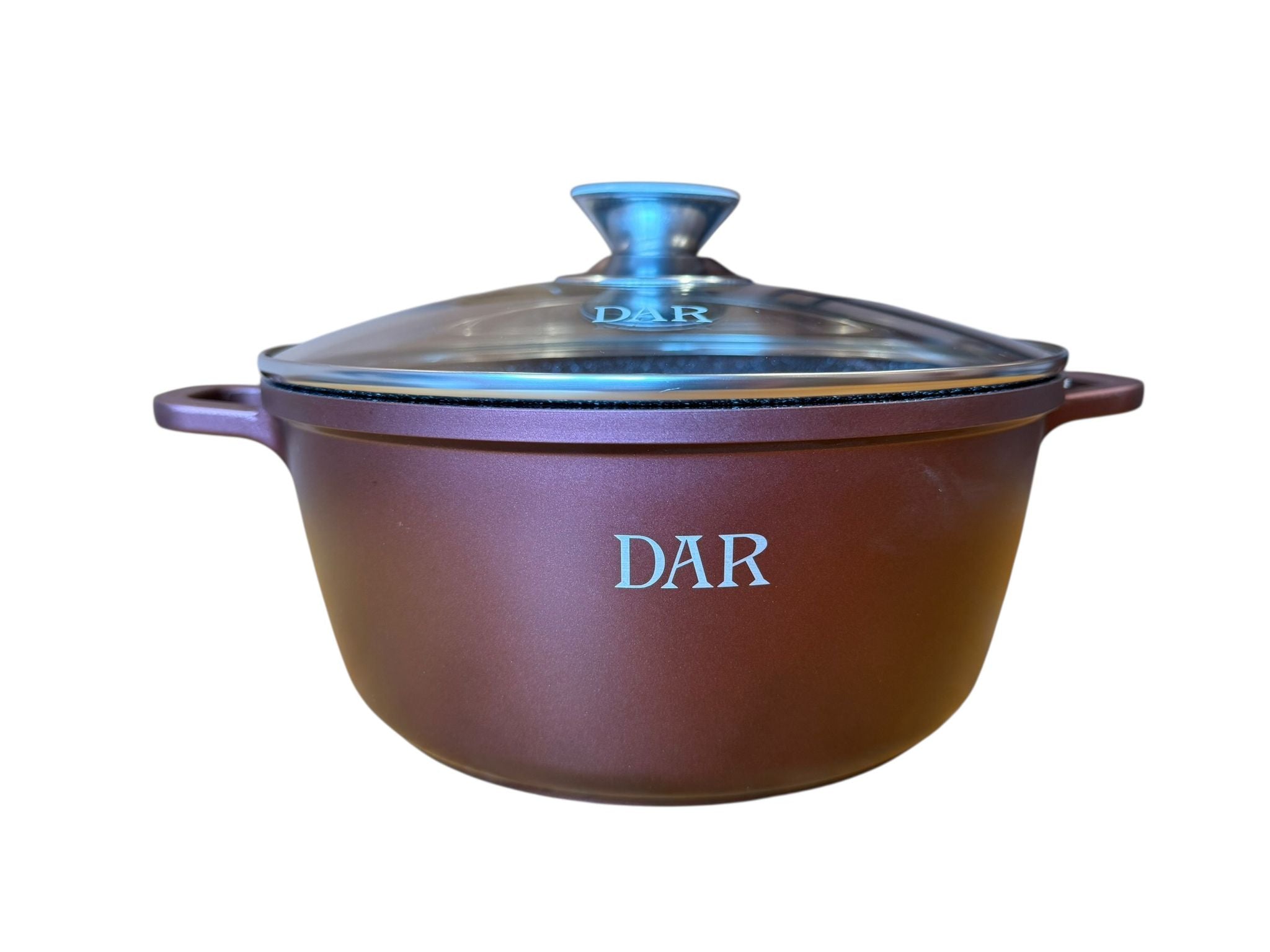 Cratita DAR 24 cm 3.5L aluminiu turnat, acoperire ceramica multistrat, capac sticla, inductie