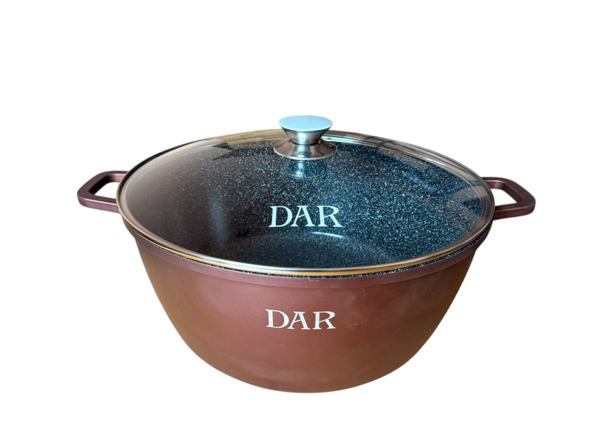 Cratita DAR 36 cm 13.2L aluminiu turnat, acoperire ceramica multistrat, capac sticla, inductie