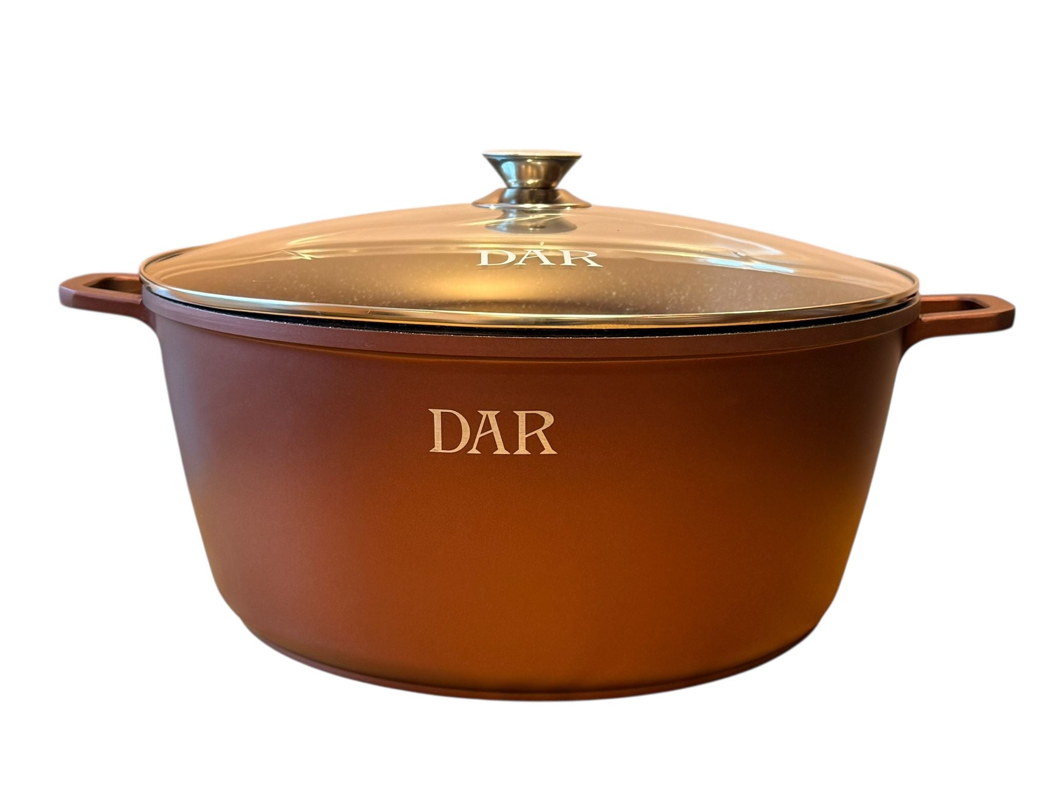 Cratita DAR 40 cm 19L aluminiu turnat, acoperire ceramica multistrat, capac sticla, inductie