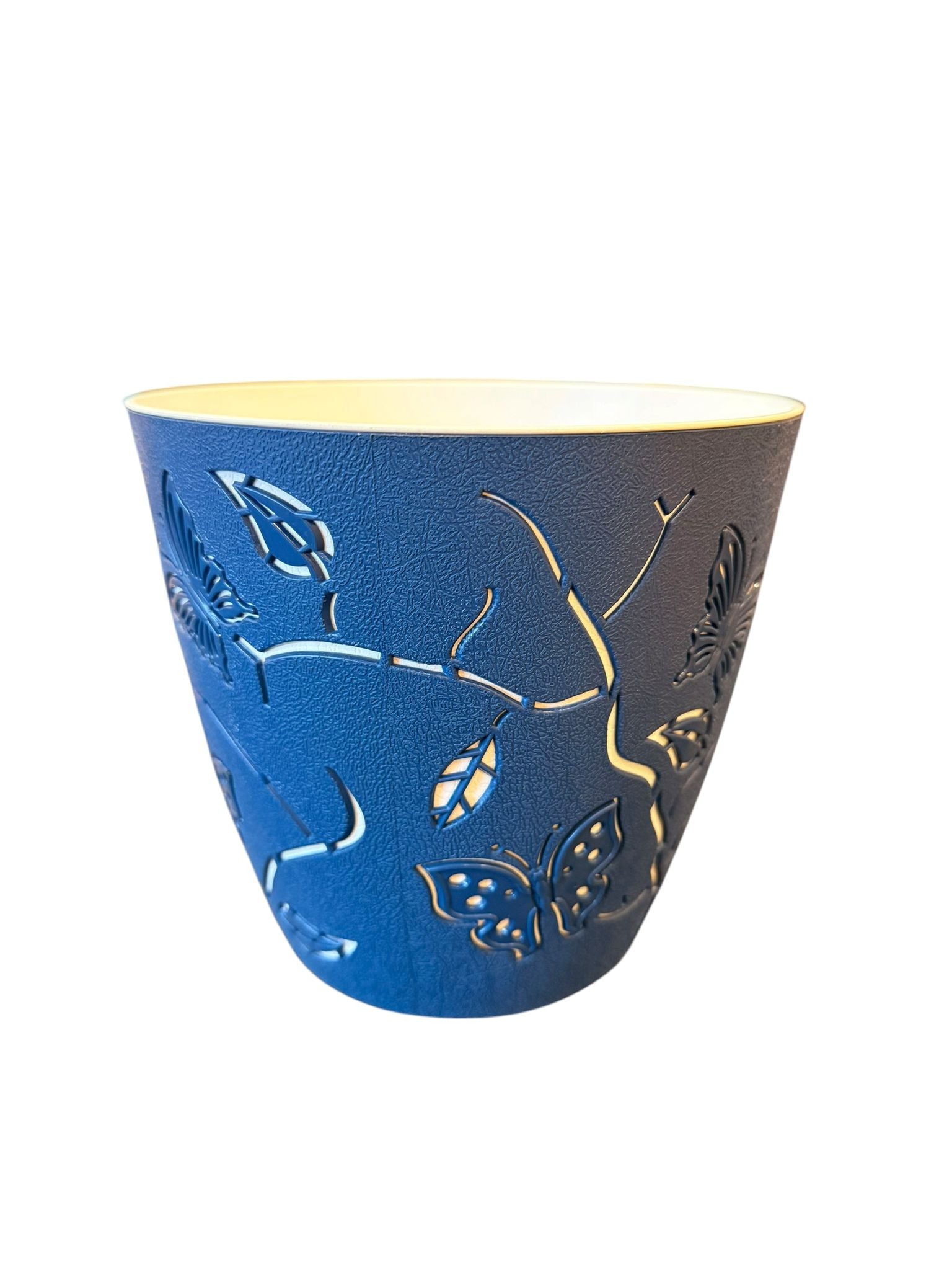 Ghiveci decorativ albastru cu model fluturi 28x16 cm