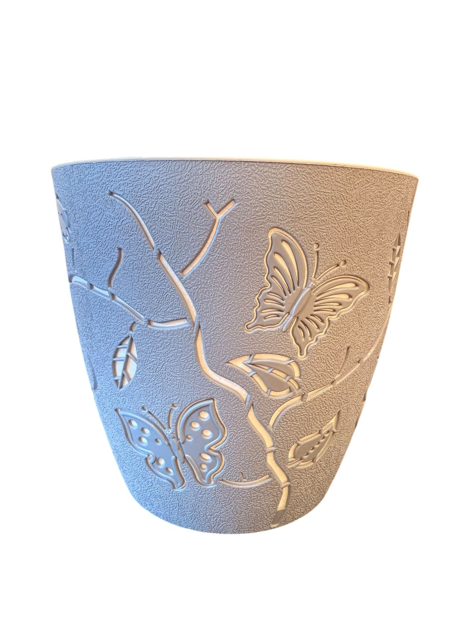 Ghiveci decorativ crem model fluturi 28x16 cm