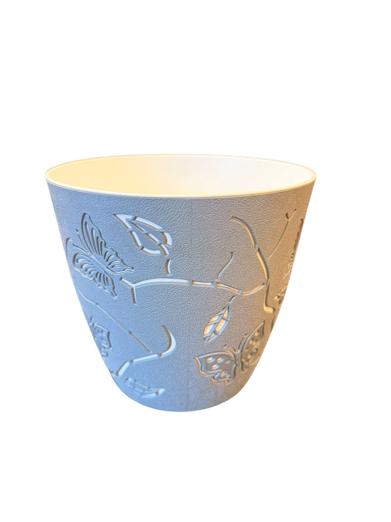 Ghiveci decorativ crem model fluturi 28x16 cm