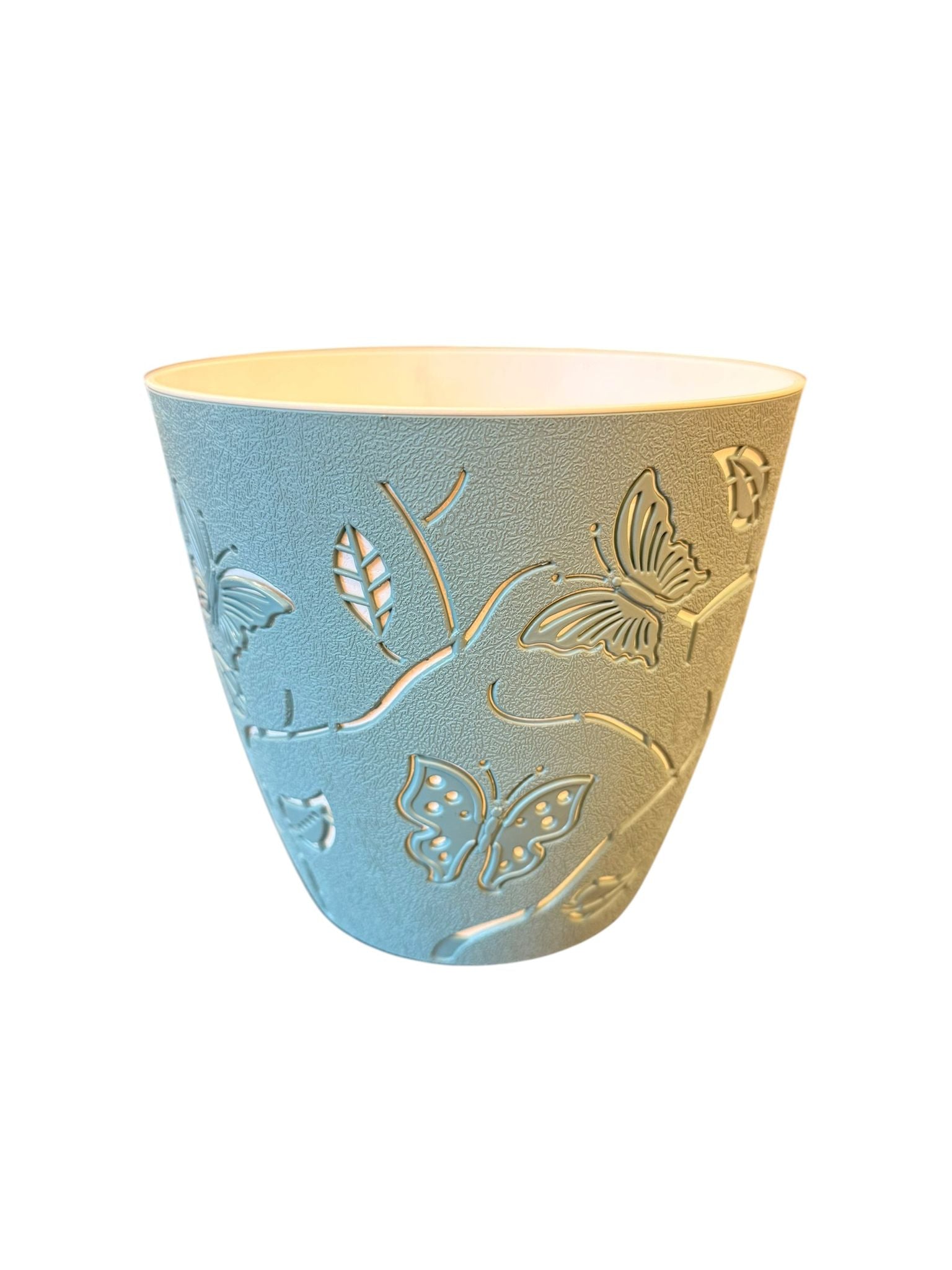 Ghiveci decorativ bleu model fluturi 28x16 cm