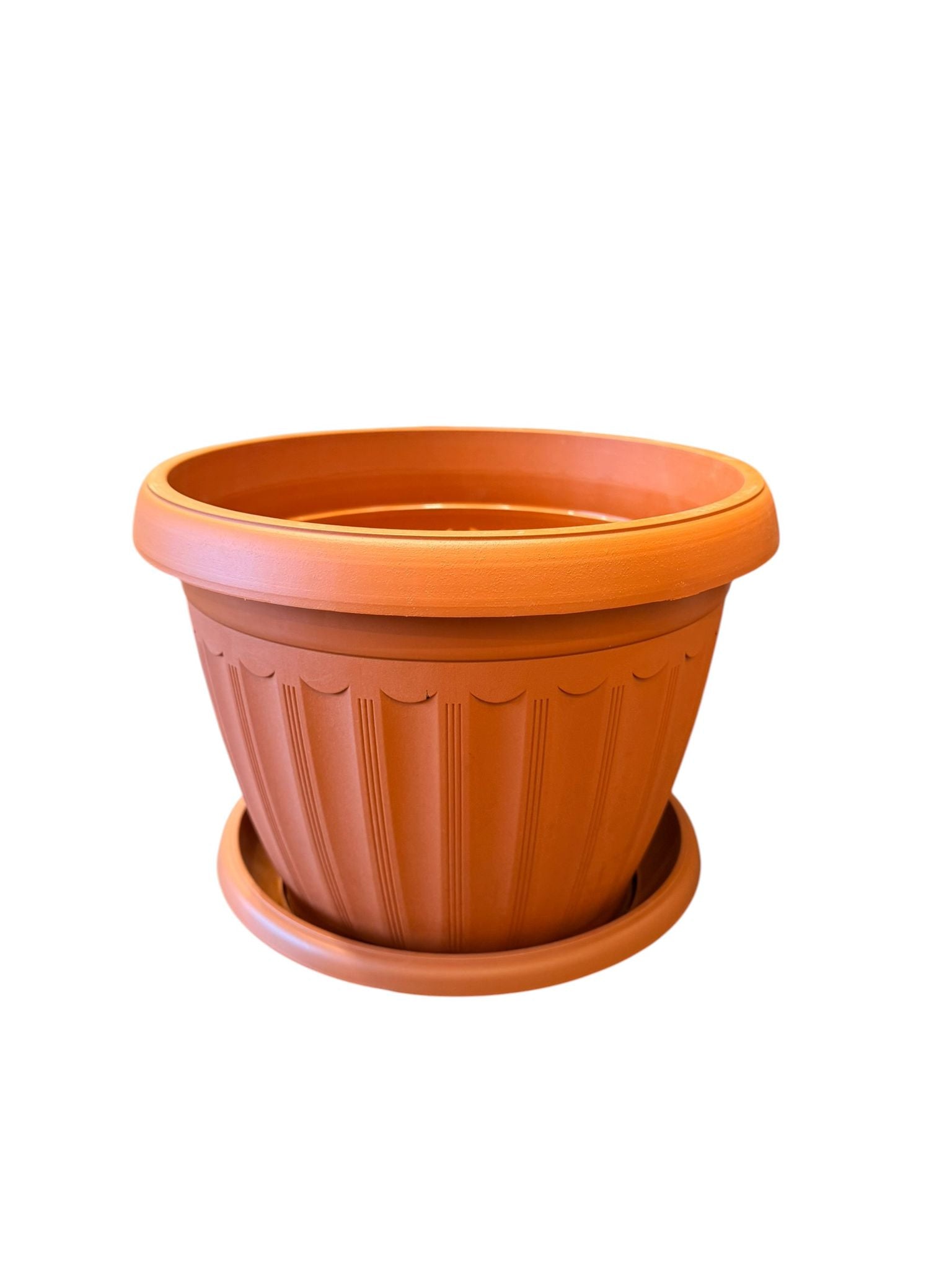 Ghiveci decorativ cu farfurie Infinity teracota 31 cm 10.5 litri