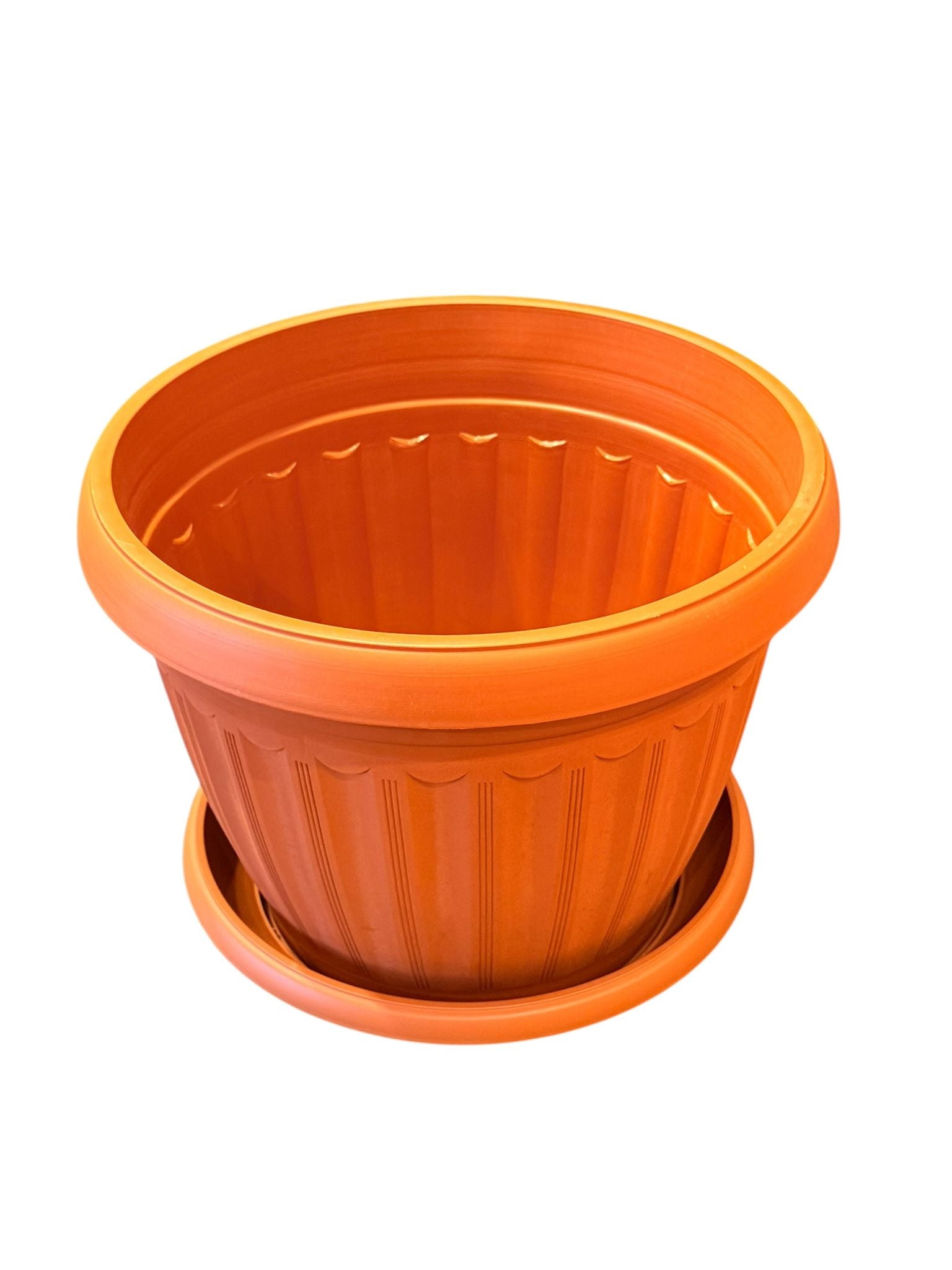 Ghiveci decorativ cu farfurie Infinity teracota 36 cm 14.5 litri