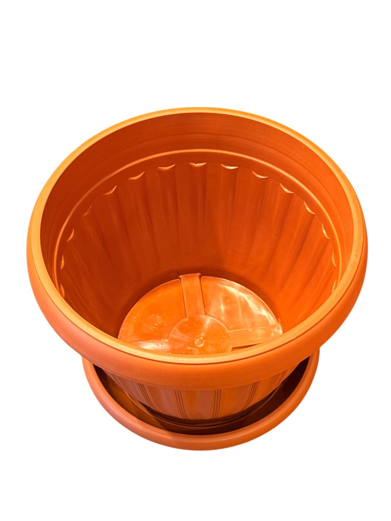 Ghiveci decorativ cu farfurie Infinity teracota 36 cm 14.5 litri