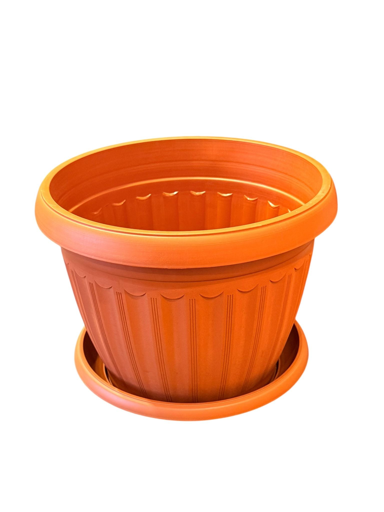 Ghiveci decorativ cu farfurie Infinity teracota 36 cm 14.5 litri