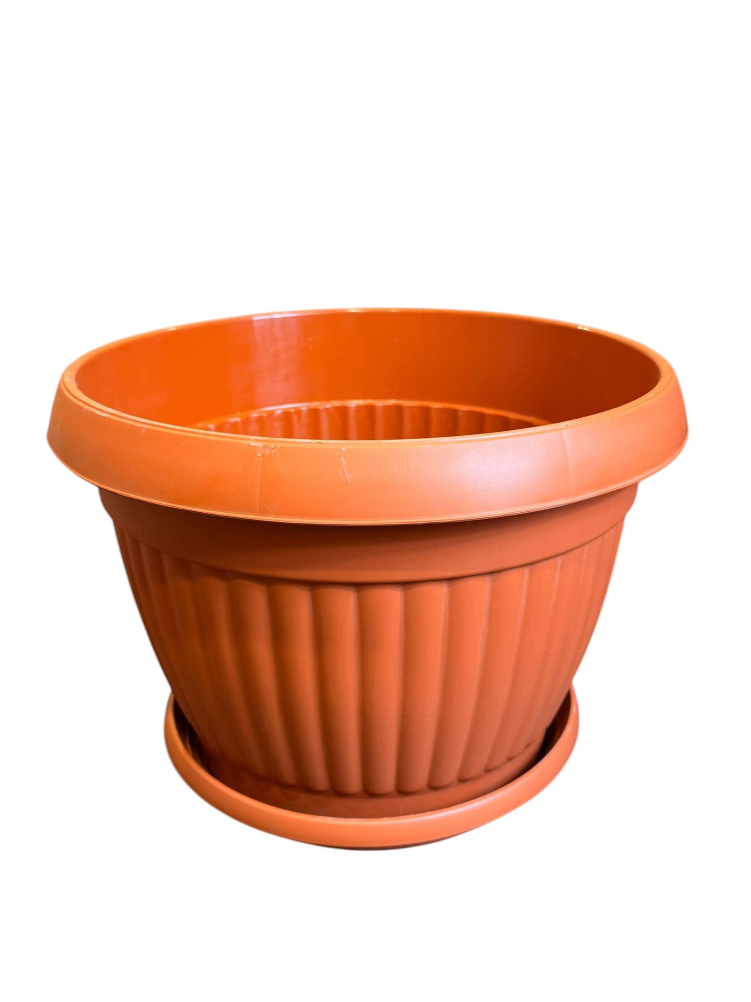 Ghiveci decorativ cu farfurie Bella nr 8 40 cm teracota