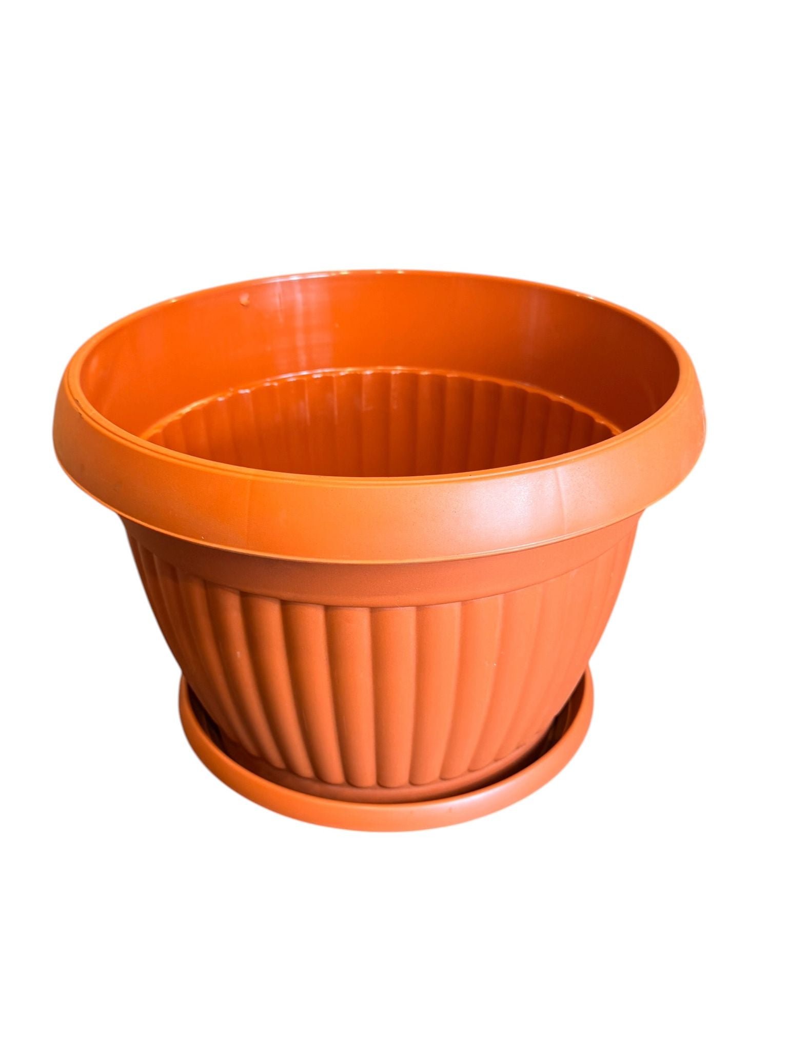 Ghiveci decorativ cu farfurie Bella nr 7 37 cm teracota