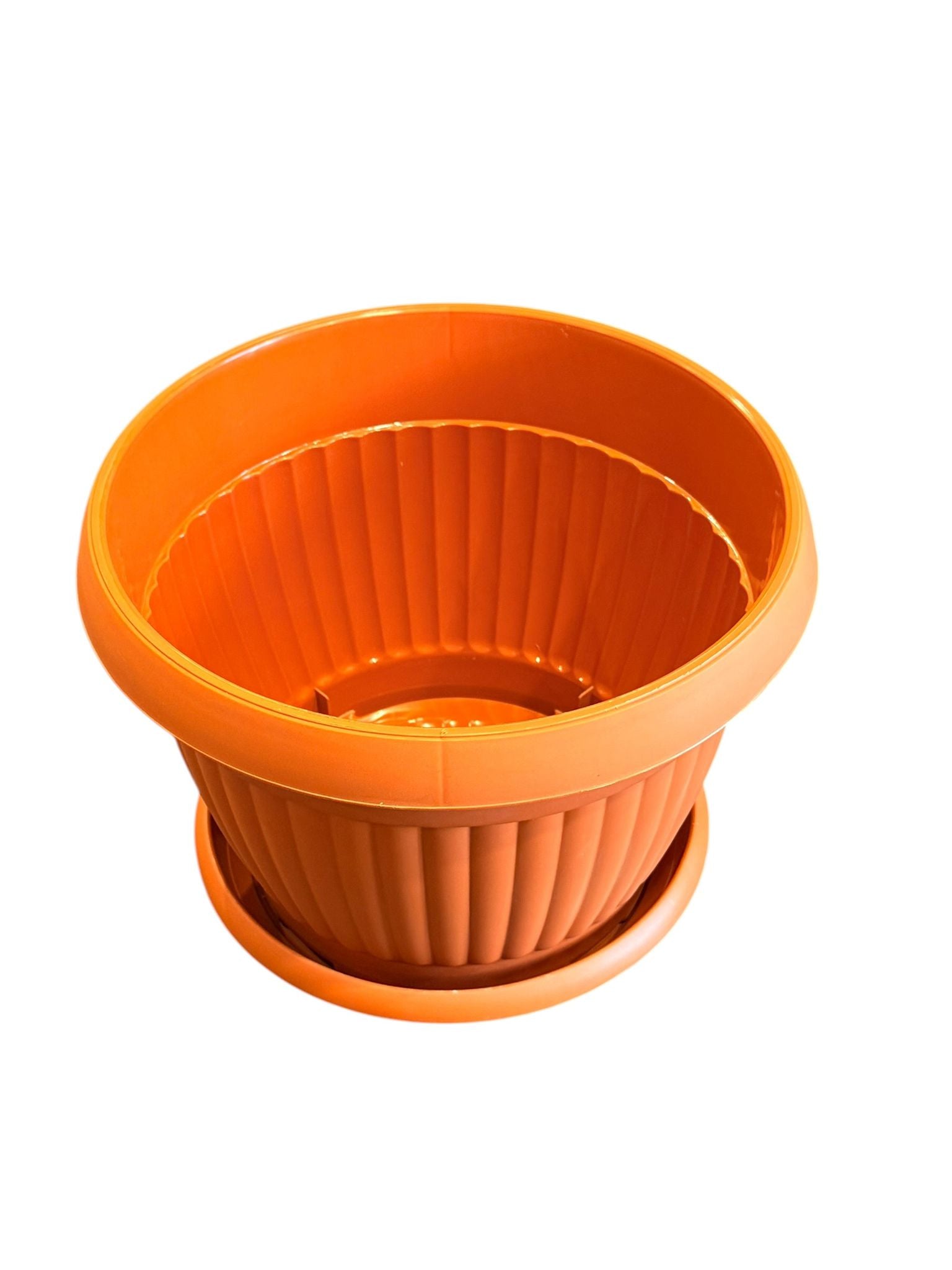 Ghiveci decorativ cu farfurie Bella nr 6 34 cm teracota