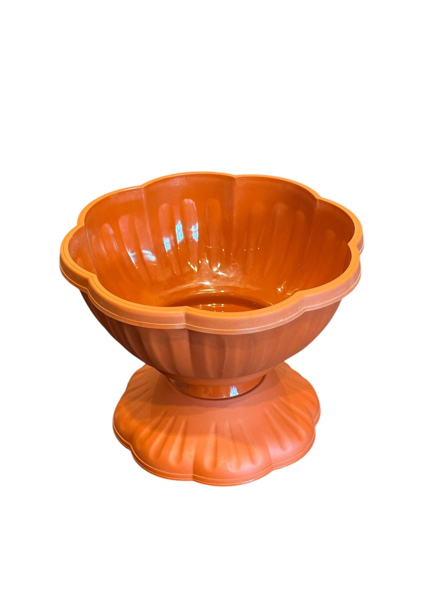 Ghiveci decorativ cu picior 20 cm tip cupa teracota