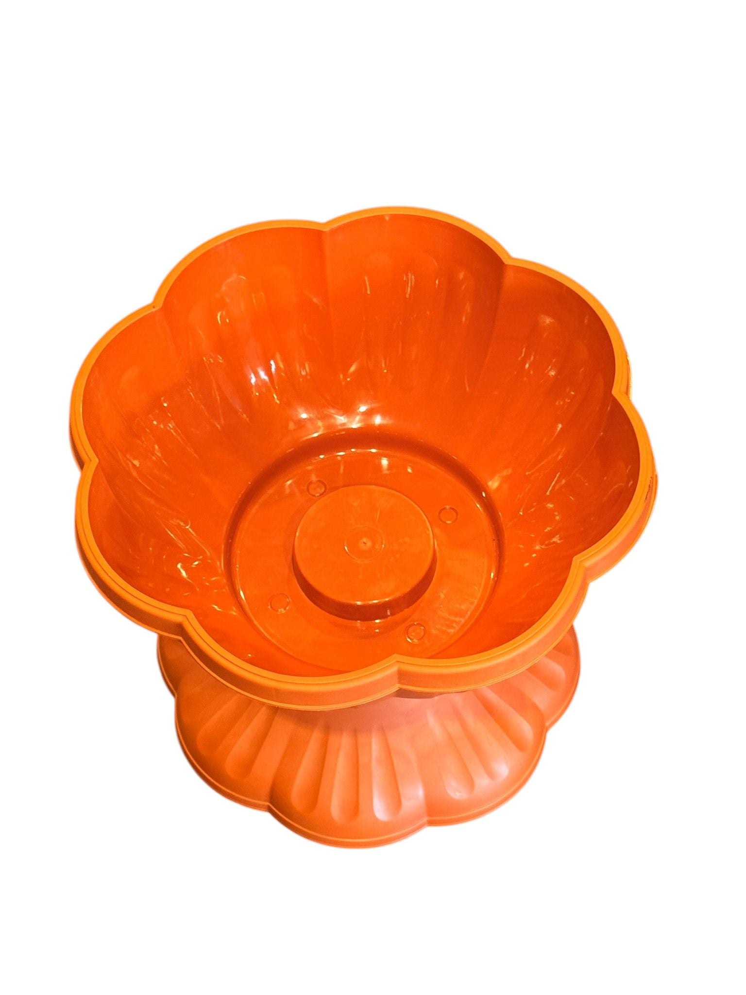 Ghiveci decorativ cu picior 24 cm tip bol floare culoare teracota